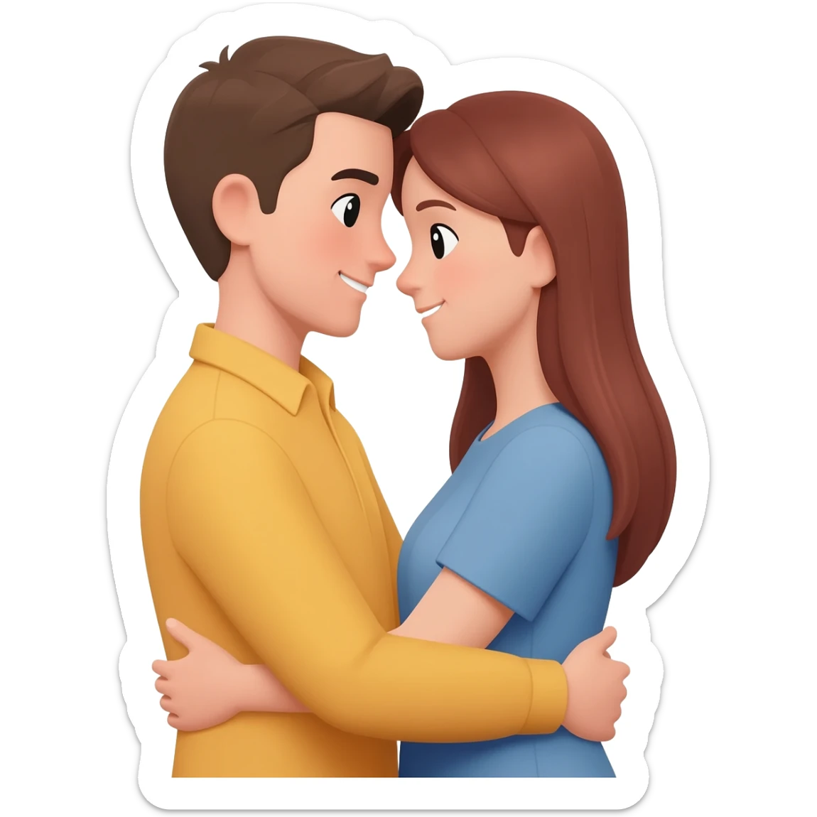 couple hugging sticker