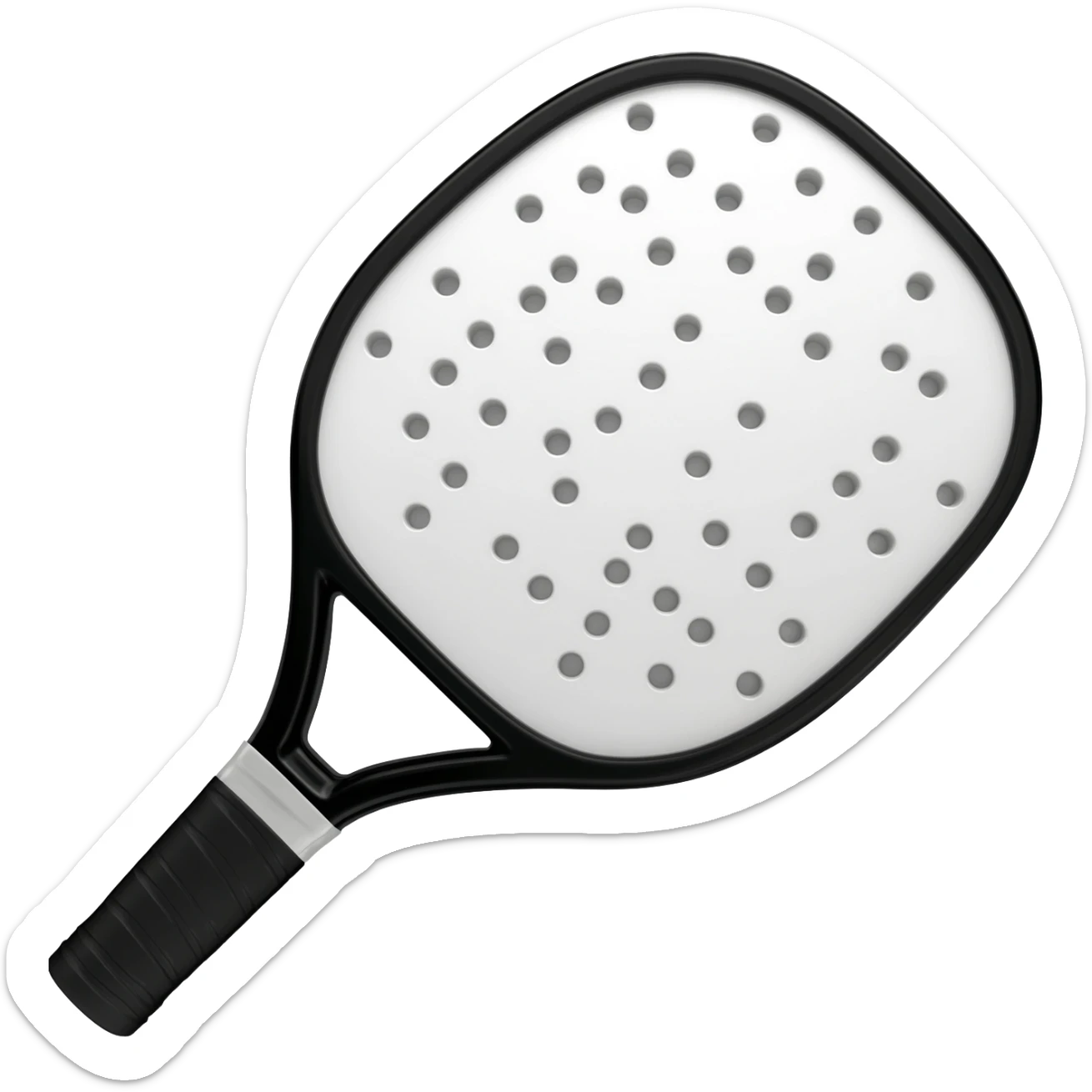 Pala de pádel blanco con negro en diagonal sin fondo sticker