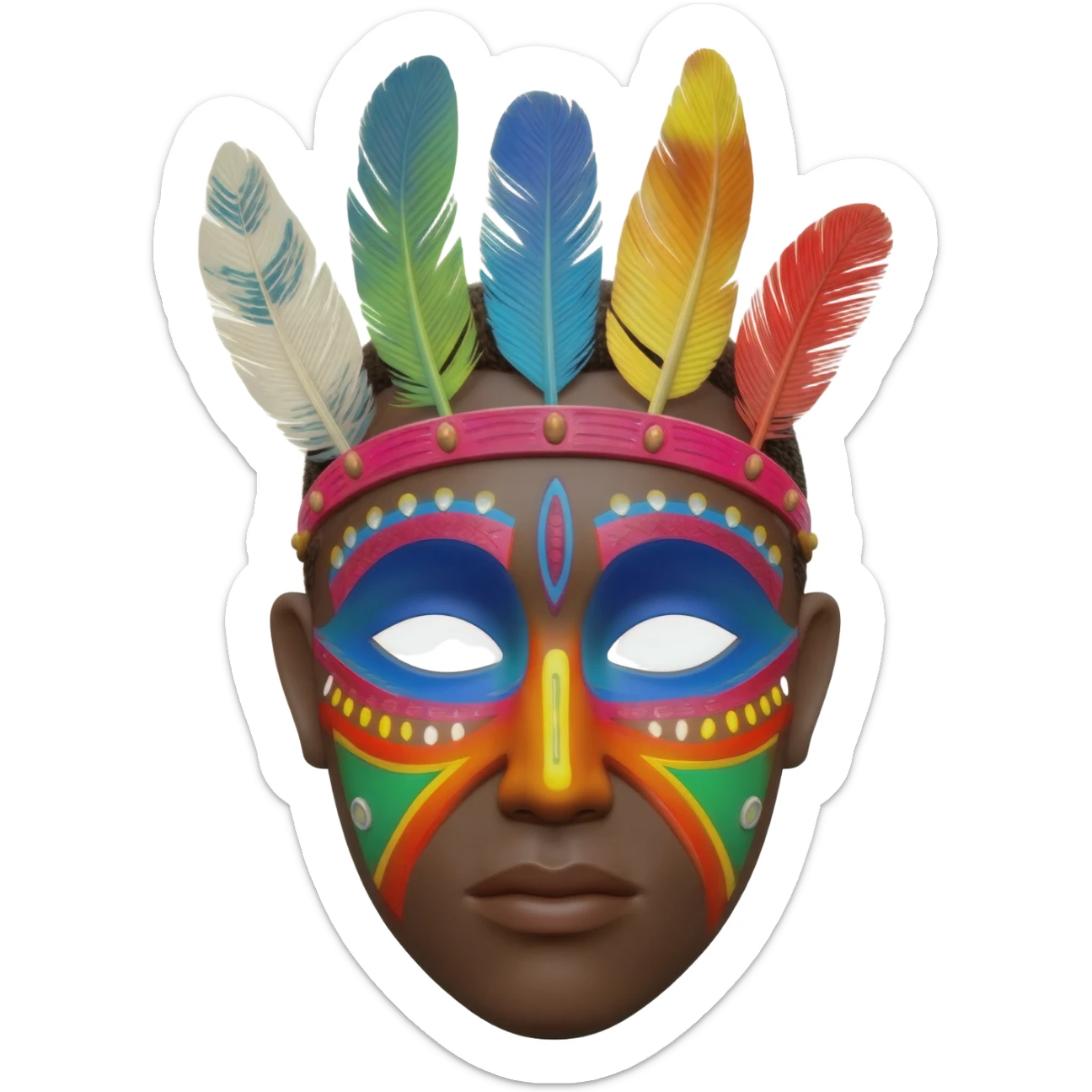 A african xaman mask sticker