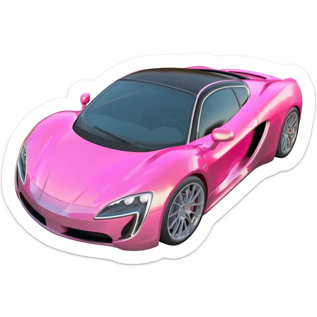 Fancy different shade of pink combined sport car sticker
