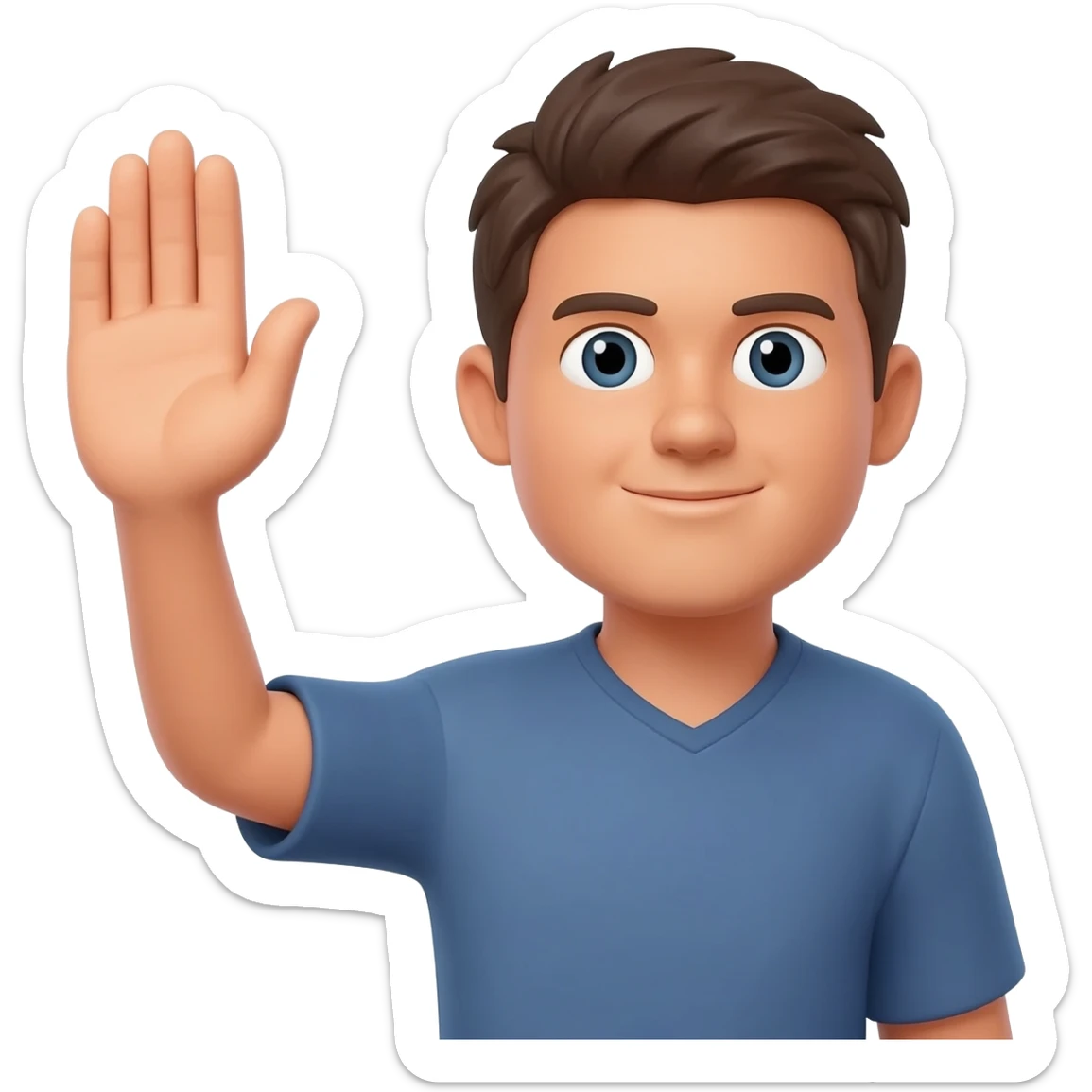 Persona levantando la mano derecha como pidiendo su turno, algo como este: 🙋 sticker