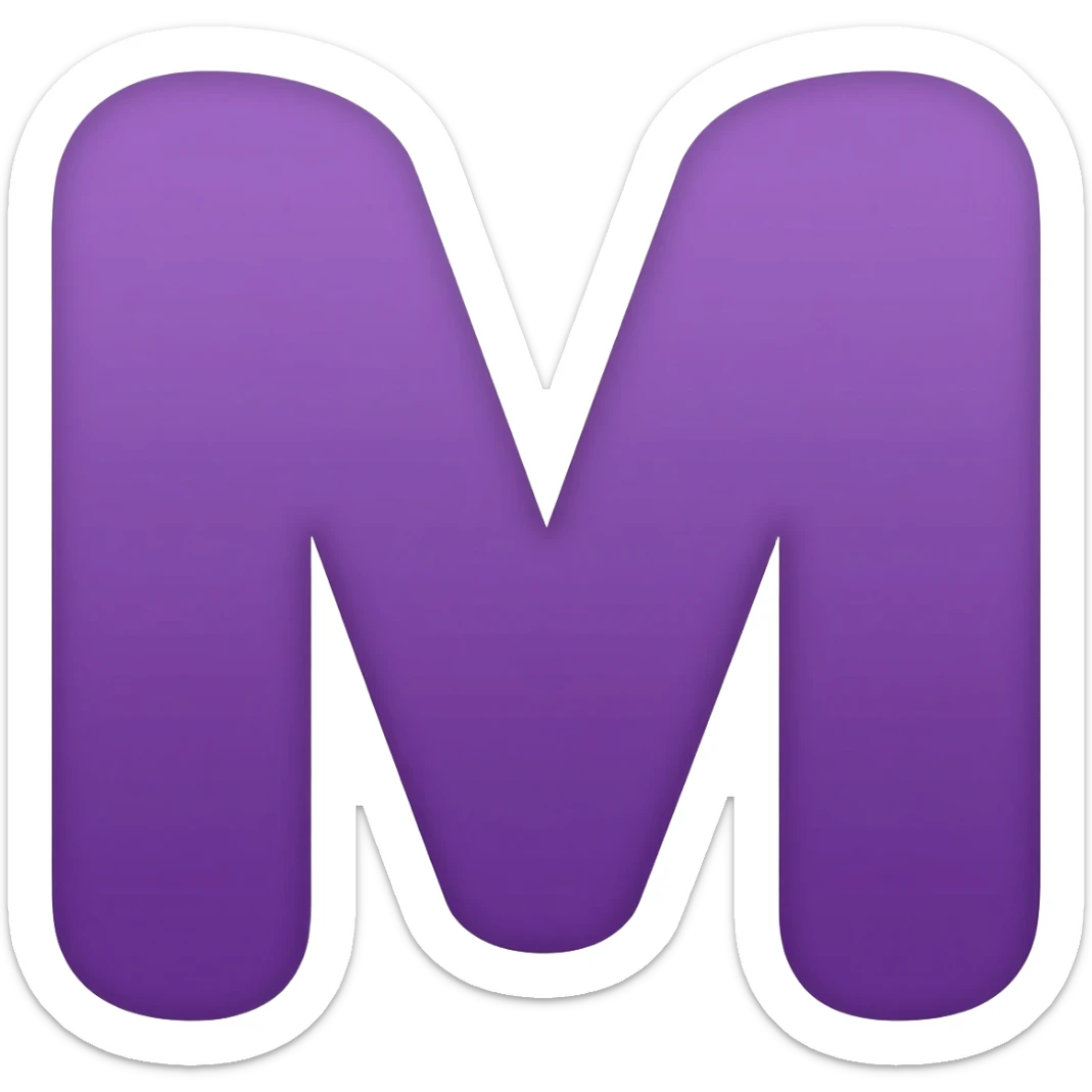 Purple M sticker