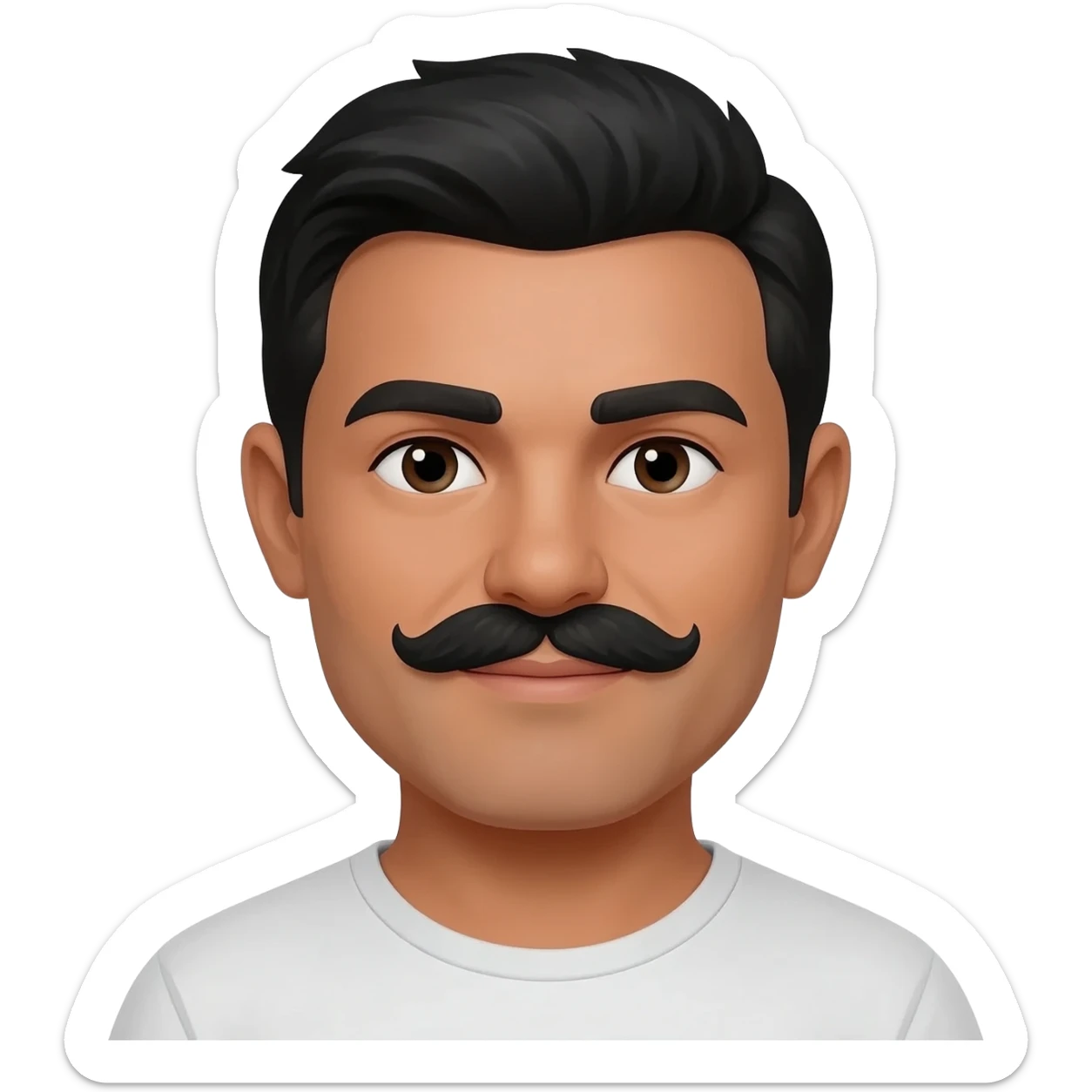 mexican male mustache "slighlty lighter brown skin color" sticker