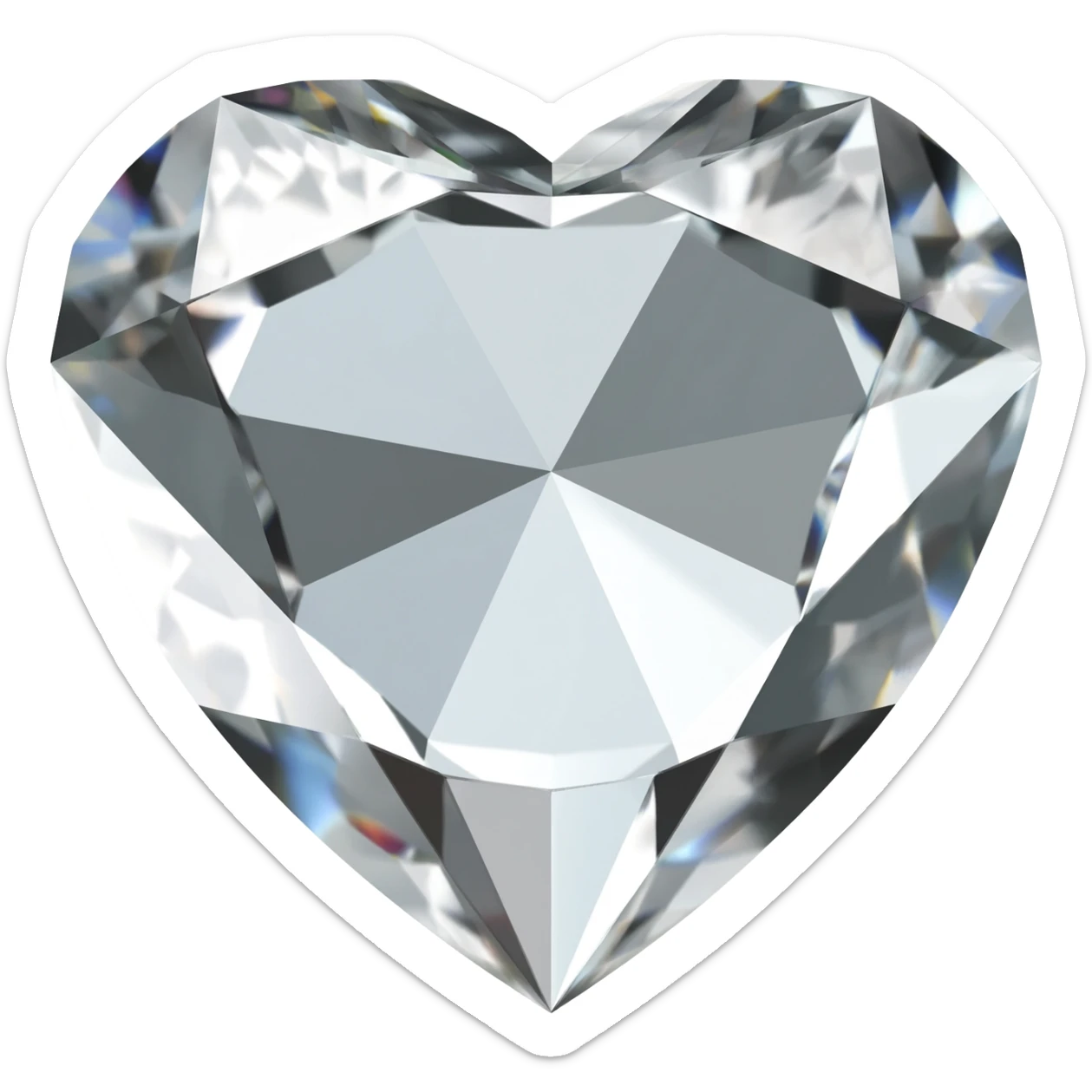 heart shape multi-faceted diamond sticker