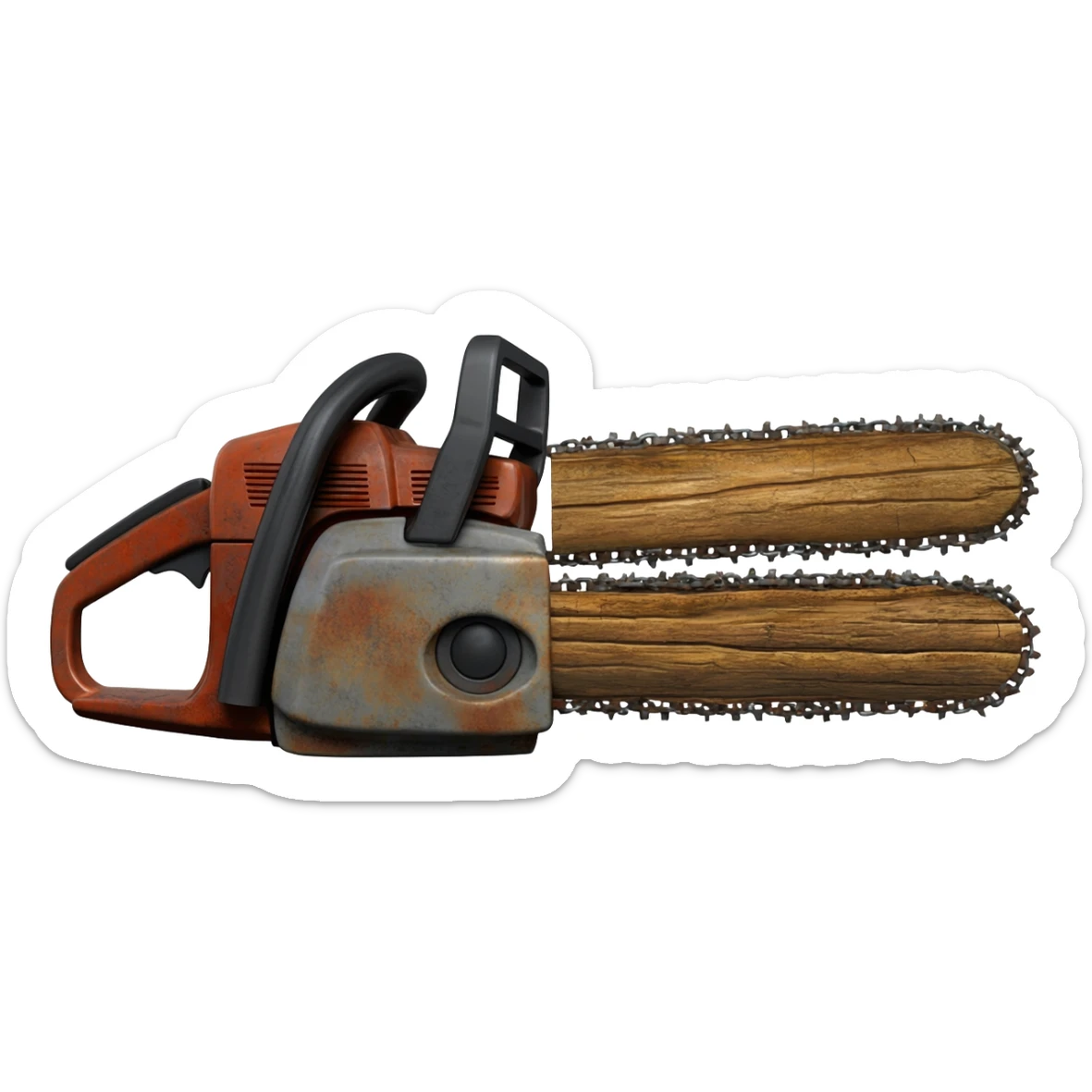 Chainsaw and wood sticker