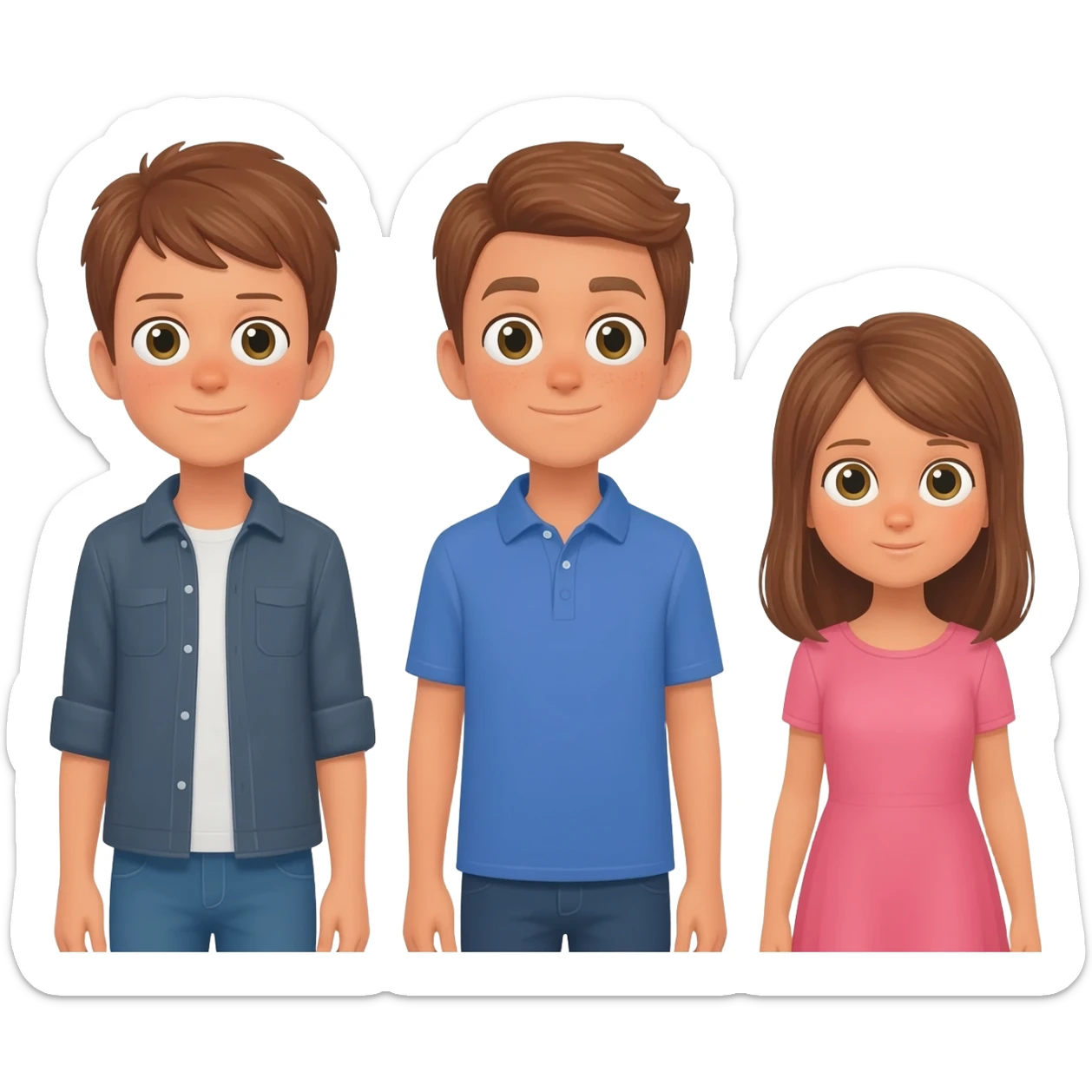 Three brothers and one sister sticker