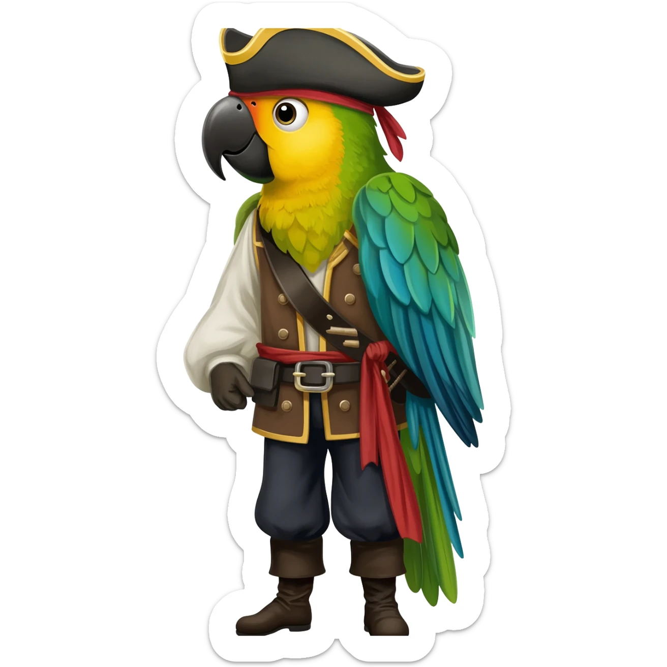 pirate and parrot sticker