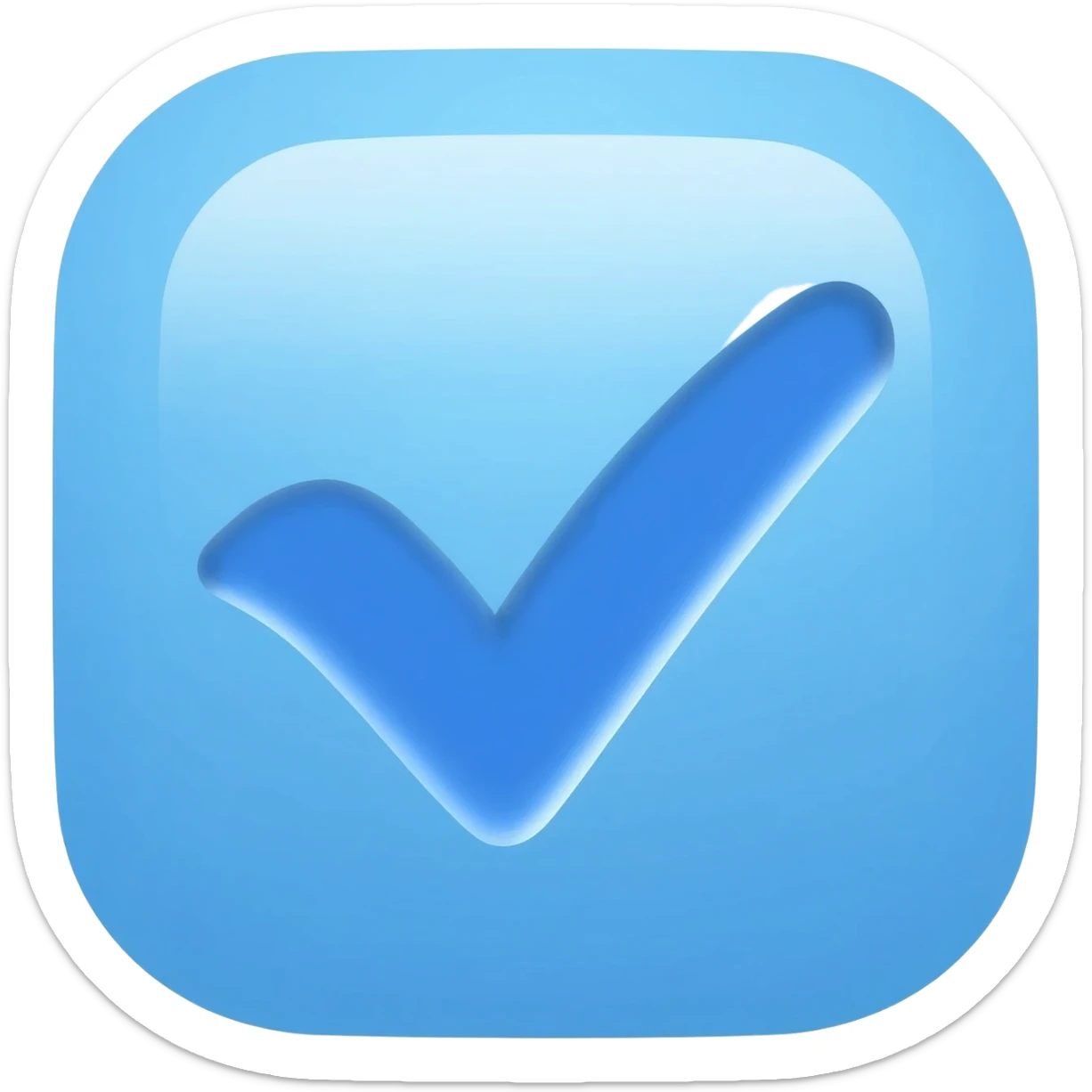 blue check mark sticker