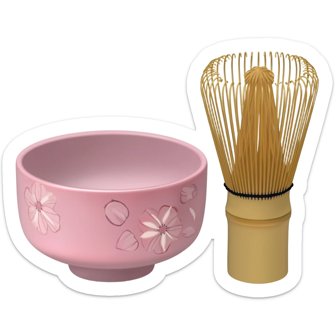 matcha pink pastel bowl kit matcha whisk sticker