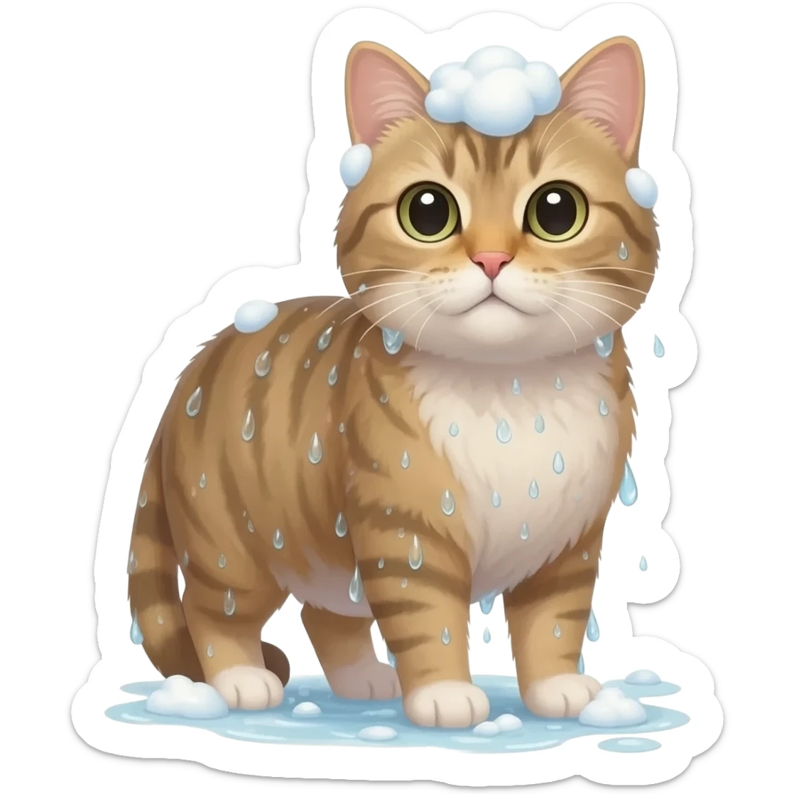 cat in the shower sticker