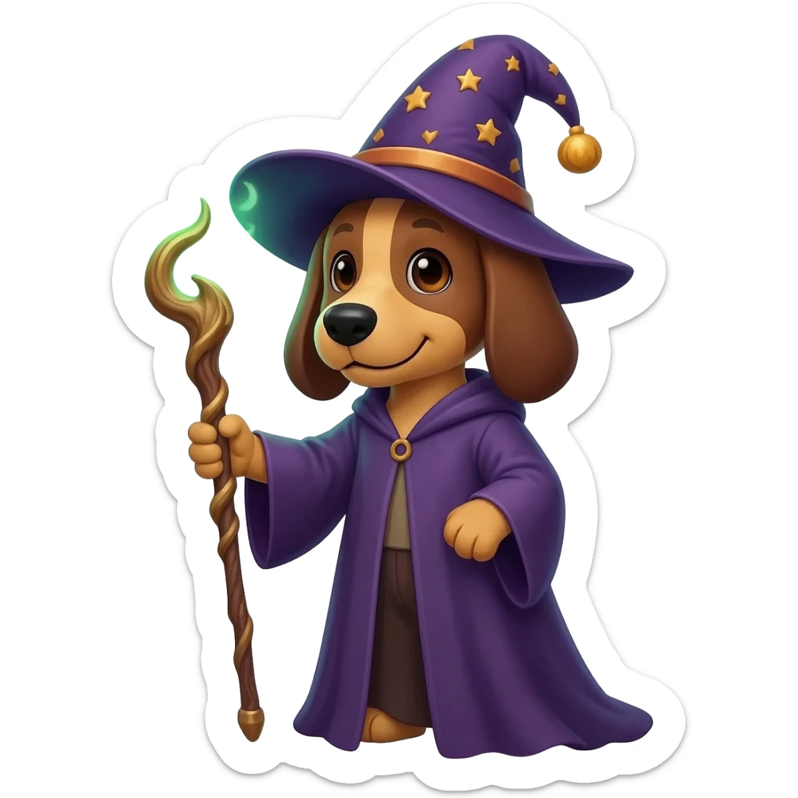 Dog wizard sticker