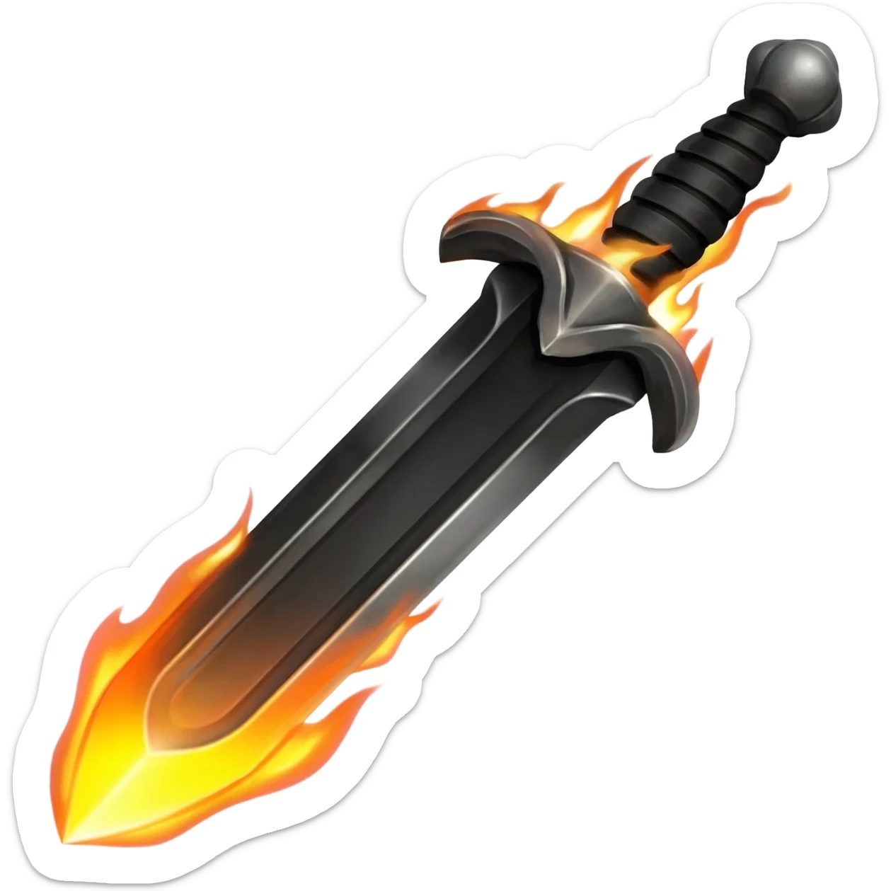 Black flaming sword sticker