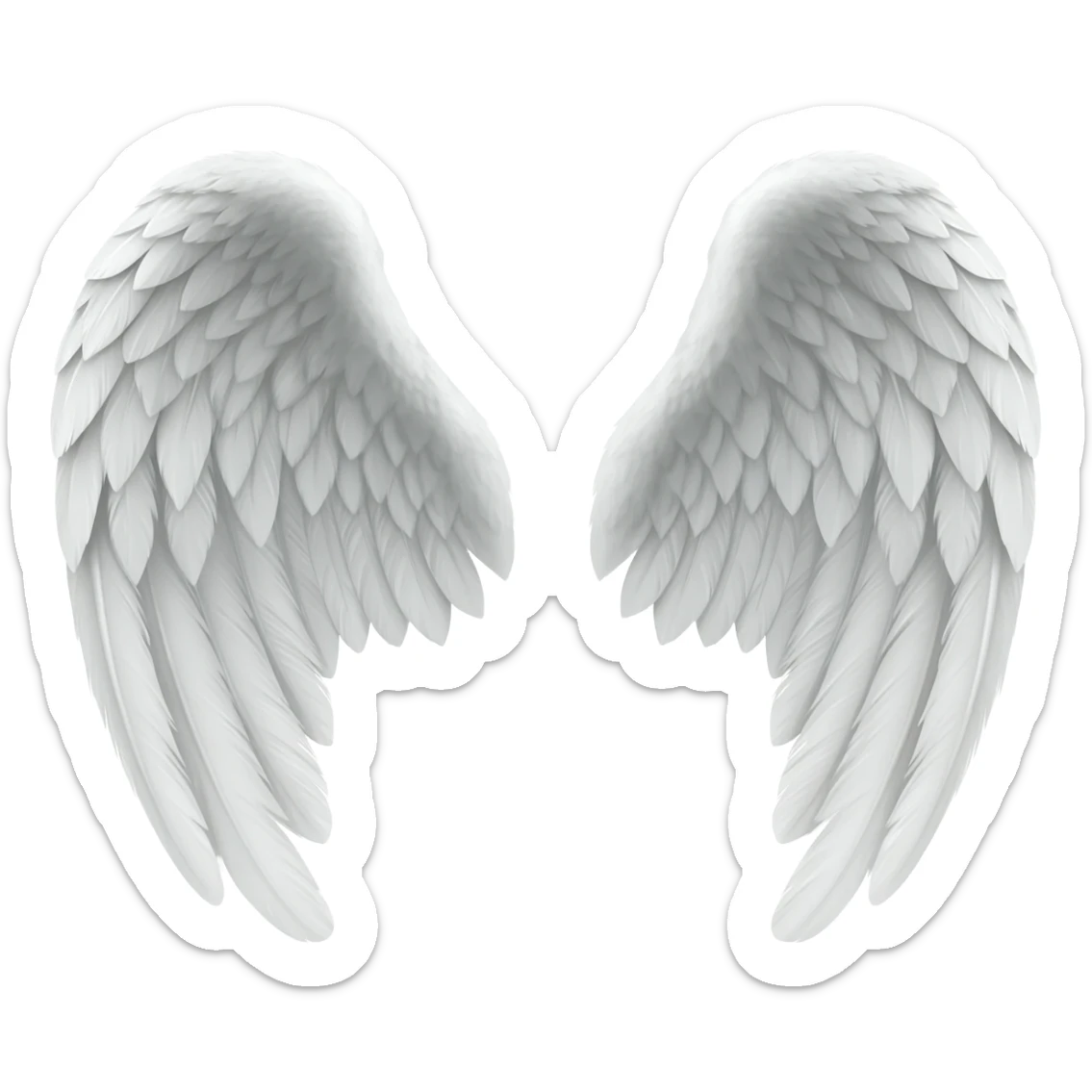Two angel wings separate white sticker