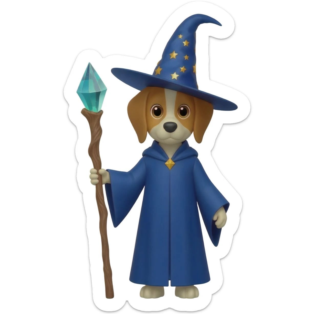 Dog wizard sticker