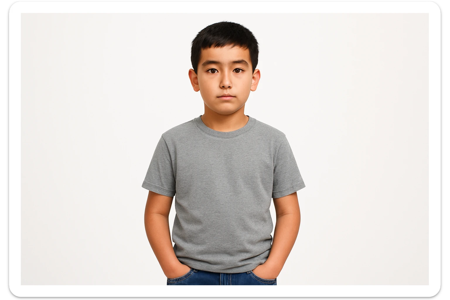 menga 10 11 yoshli bolani tasvirlab ber orqa fonda hech qanday narsa bo'lmasin va u bola o'zbek bo'lsin hech qanday milliy liboslarsiz sticker