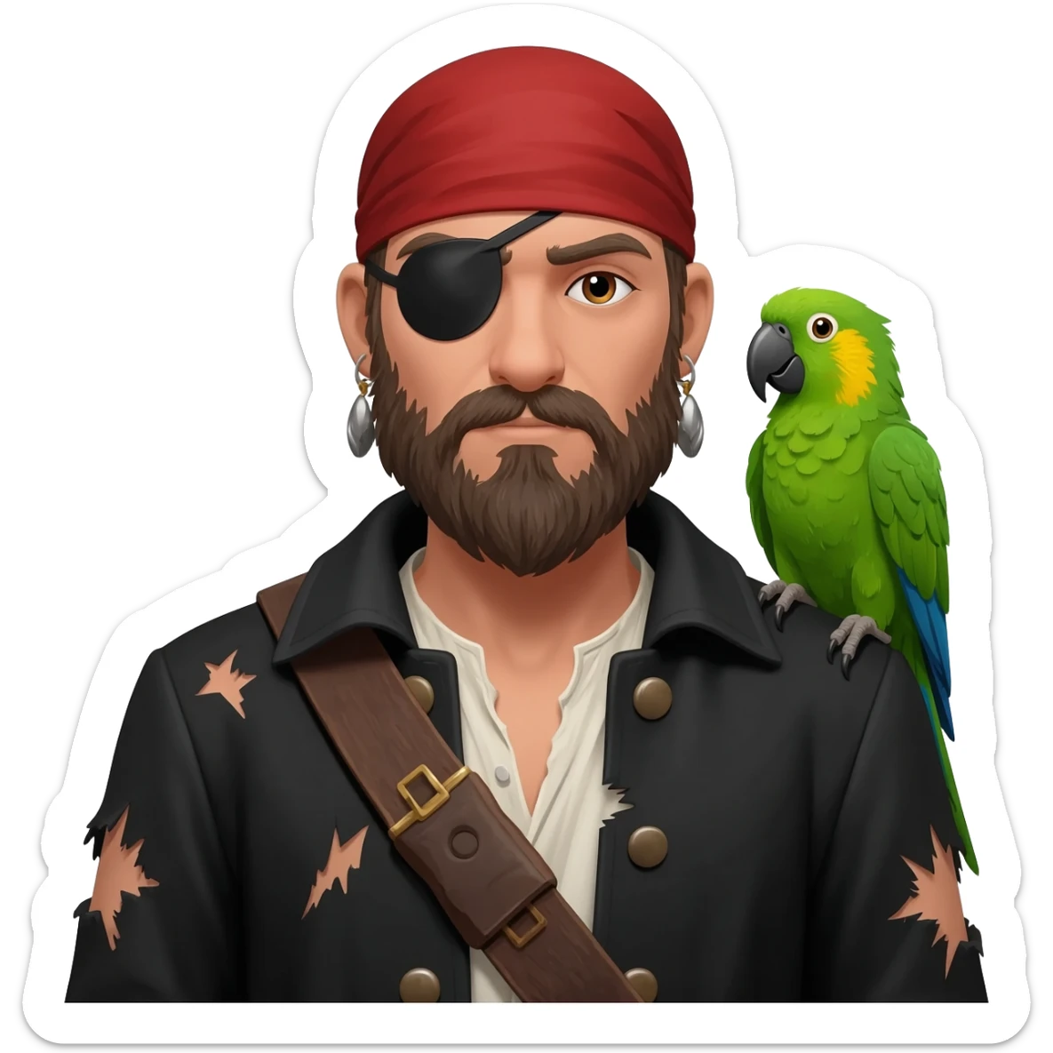 pirate and parrot sticker