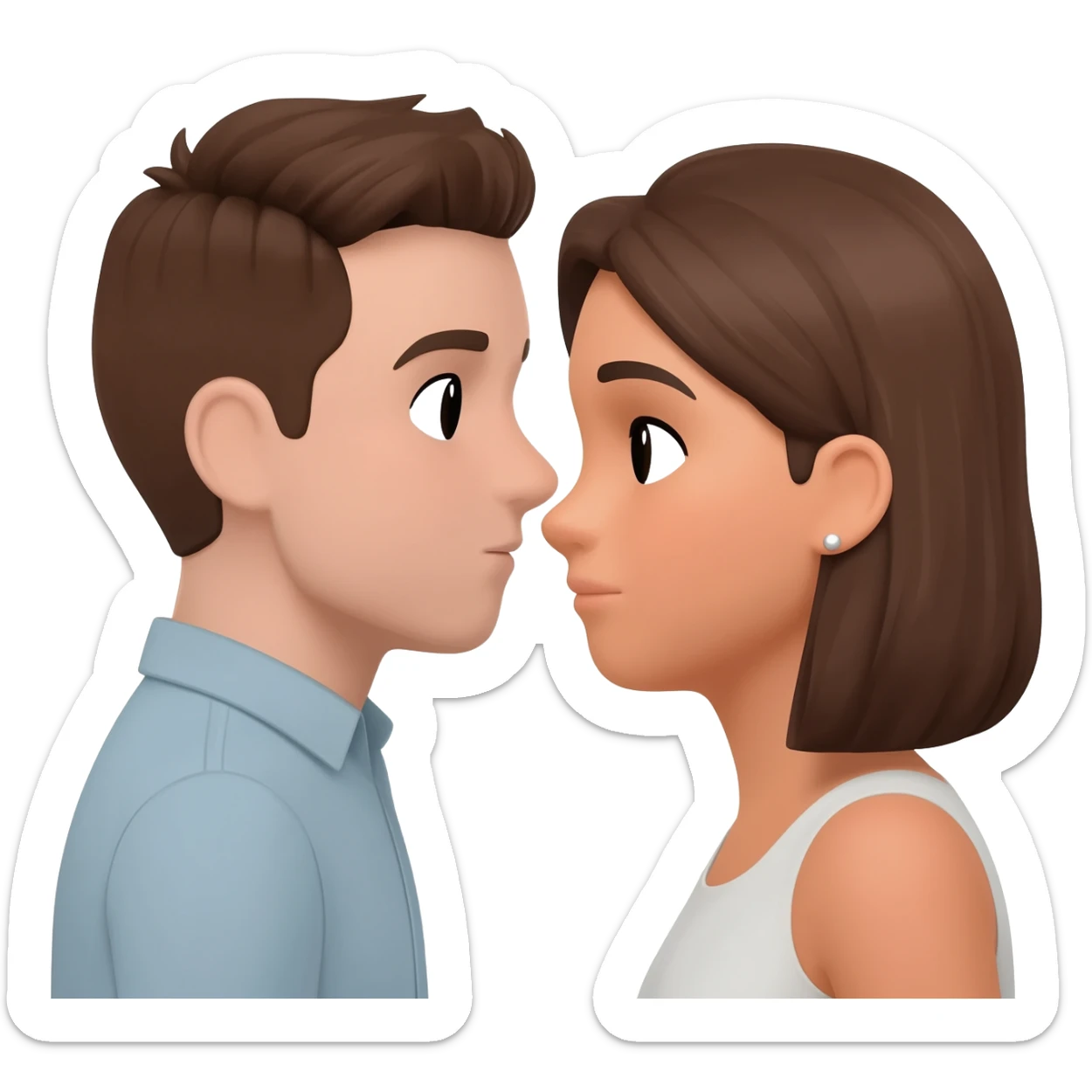 whispering in ear sticker