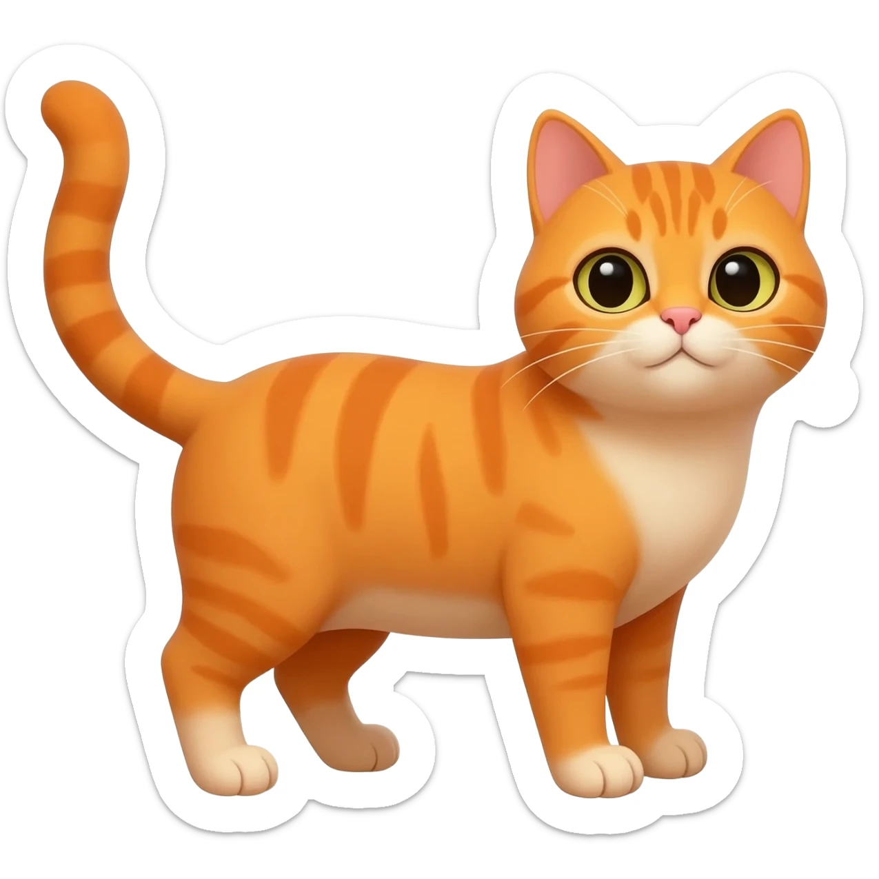 cat orange sticker