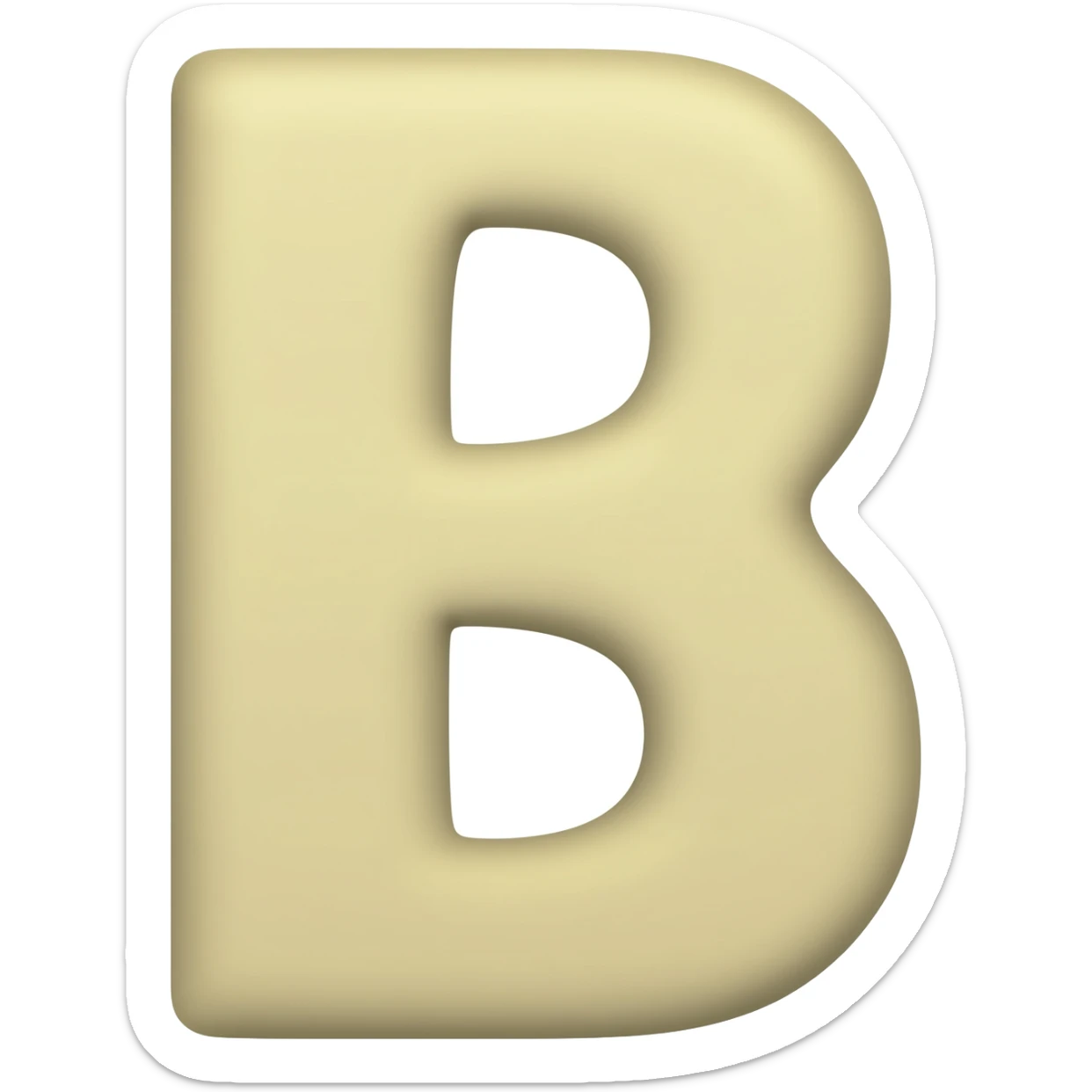 a child spelling the letter B sticker