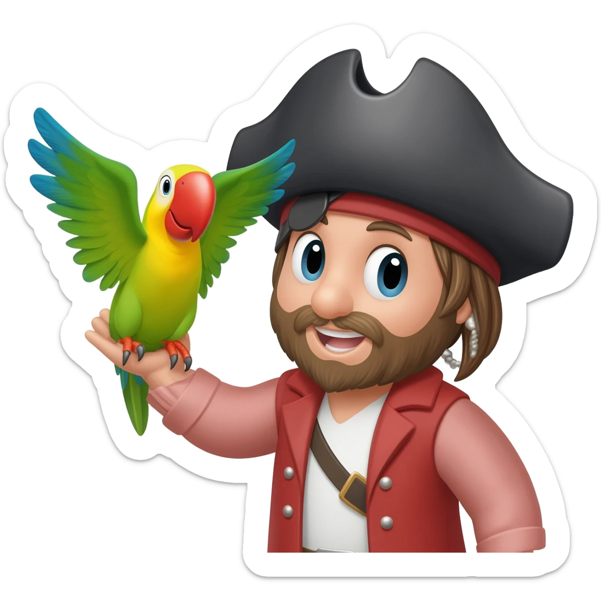 pirate and parrot sticker