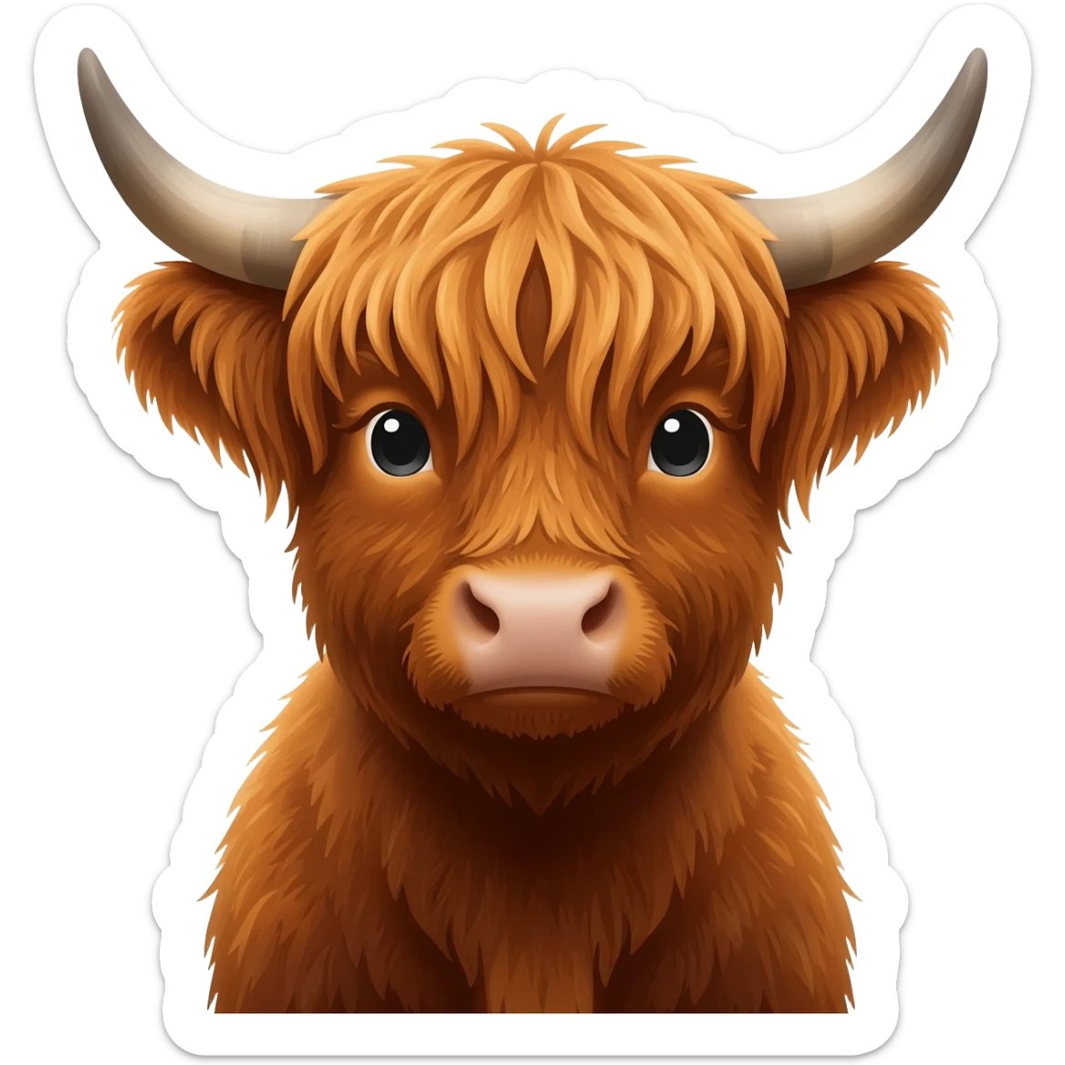 highland cow humanisation sticker