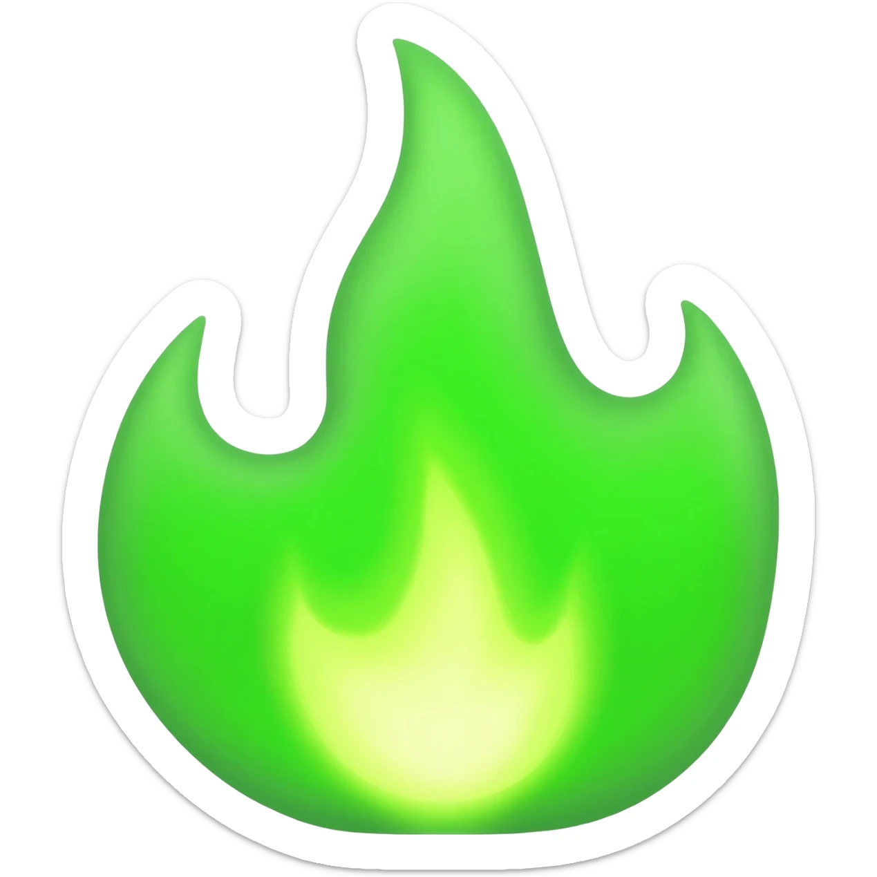 Green flame sticker