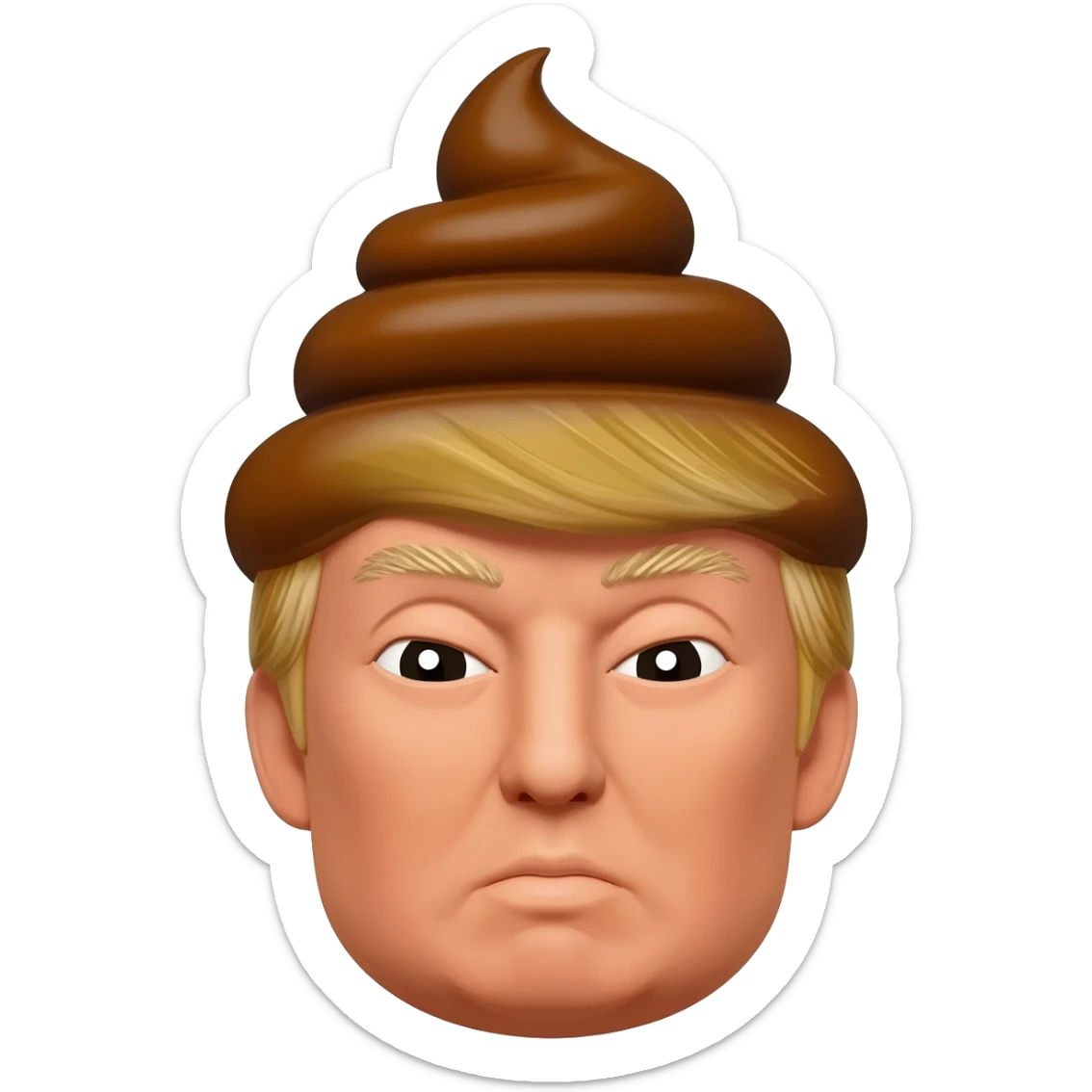 Trump poop head sticker