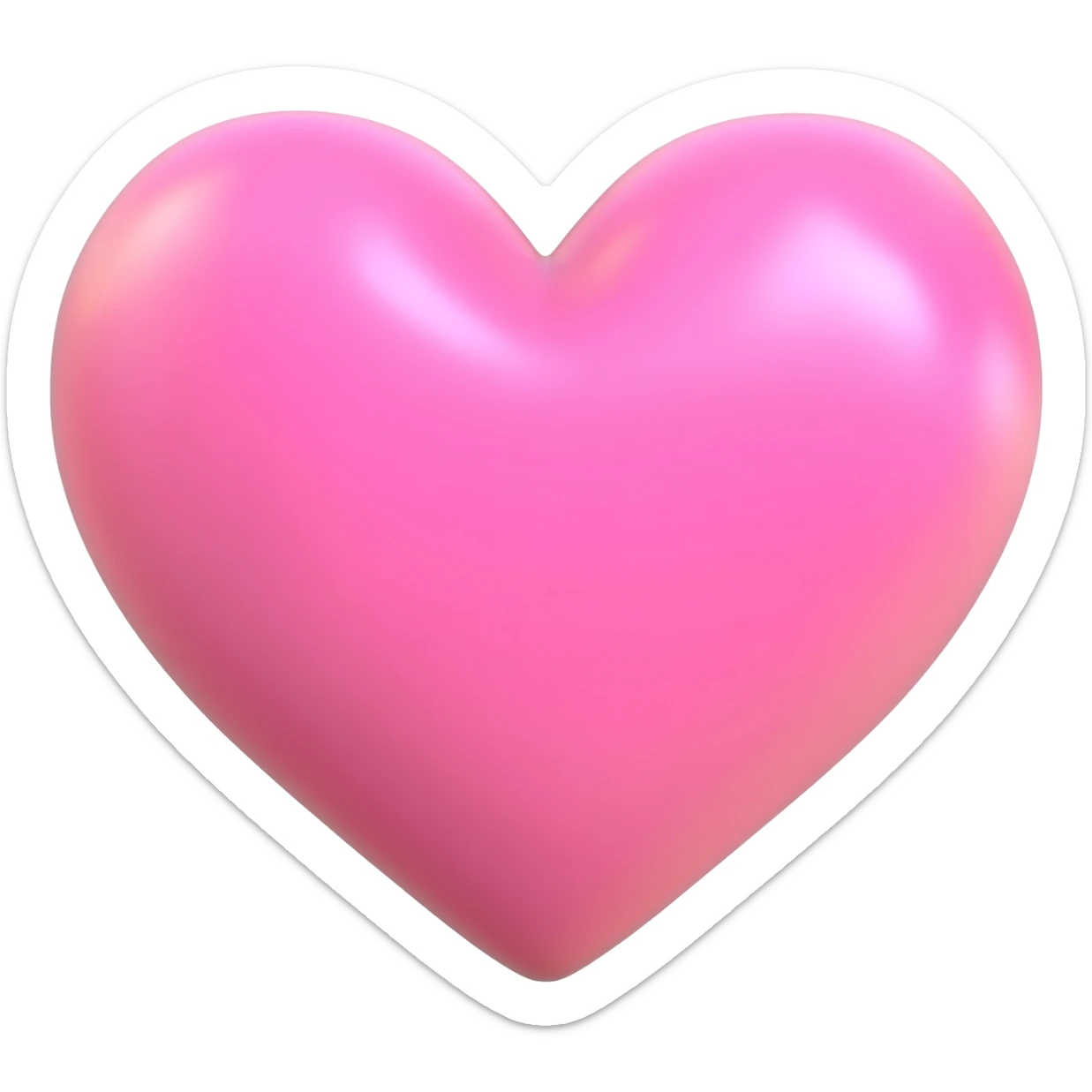 3d heart pink sticker