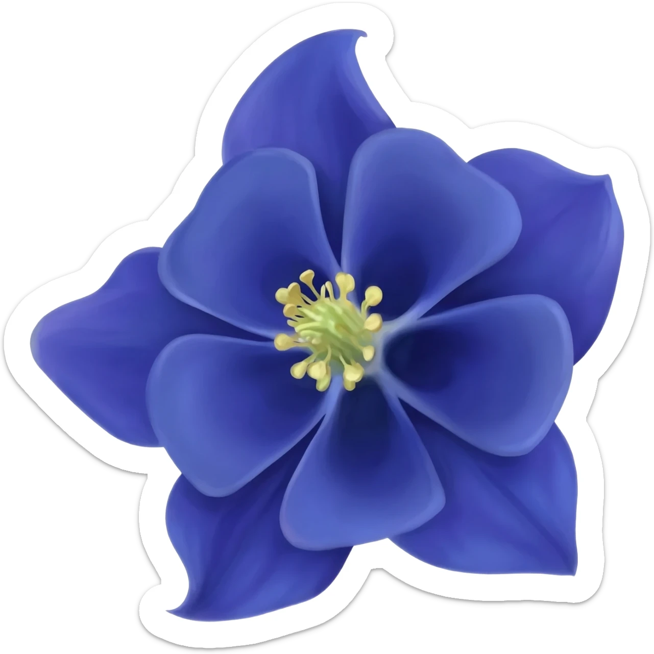 I said Columbine (flower) in Navy Rich Royal Blue shade. No leaves. No other colors. sticker