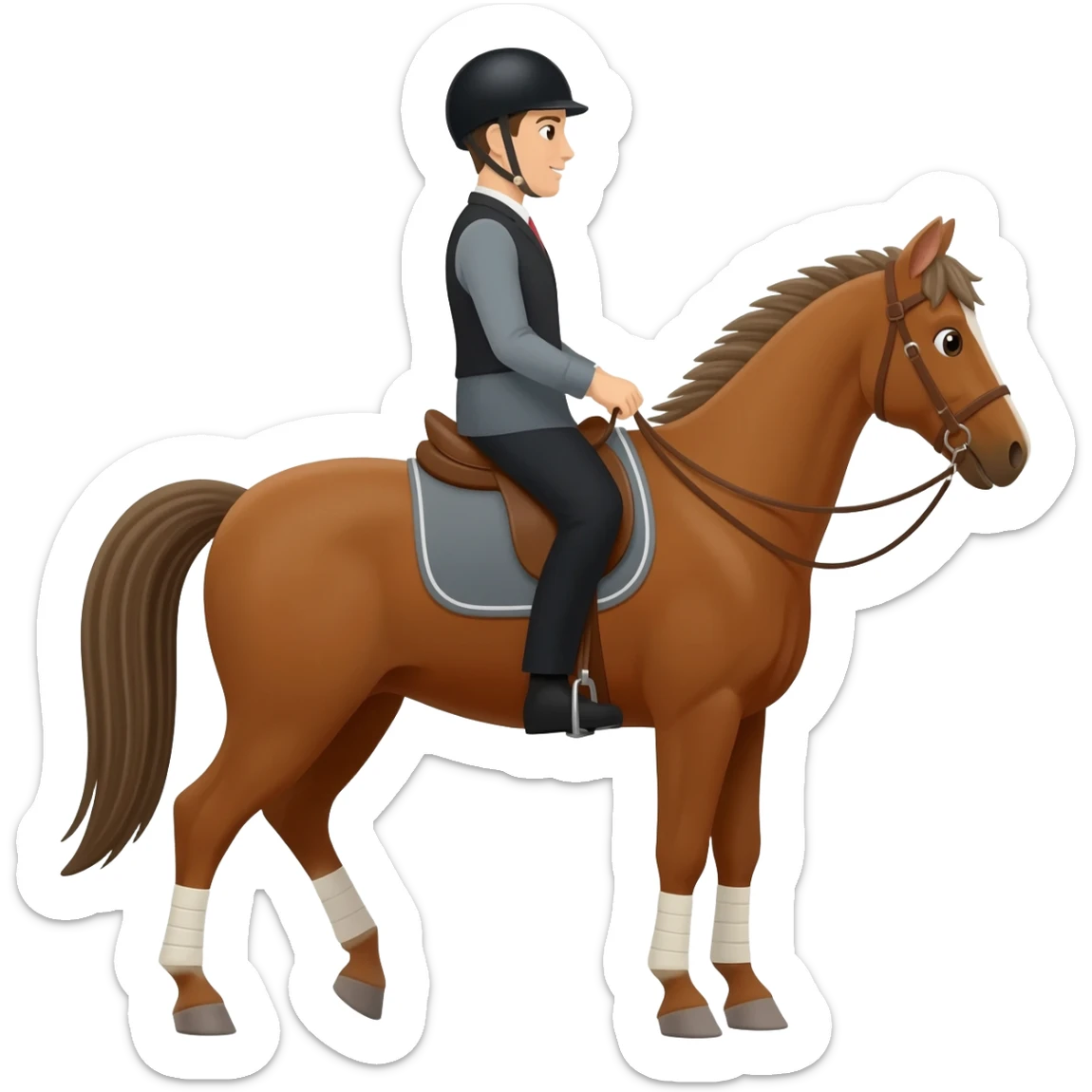 A horse with a rider sticker