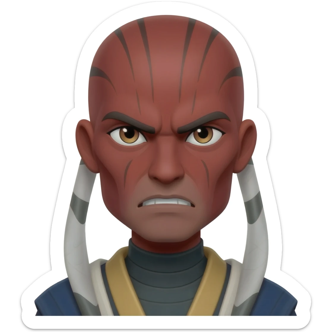 Assaj Ventress from Star Wars feels angry sticker