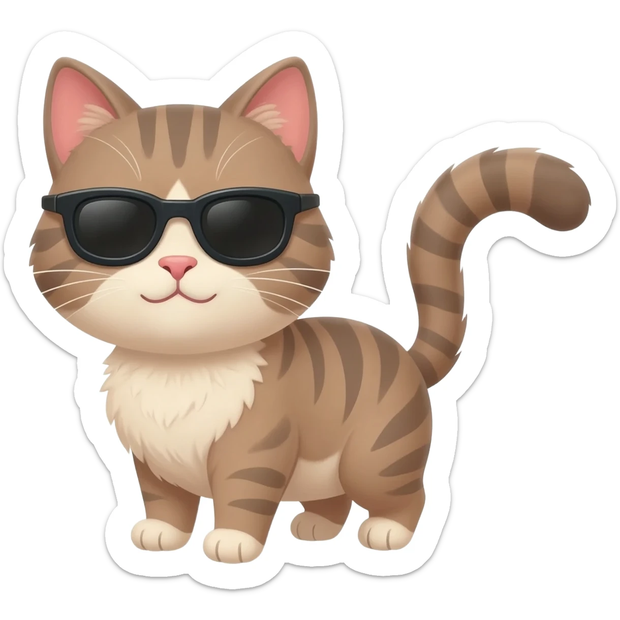Cat wearing sunglasses sticker