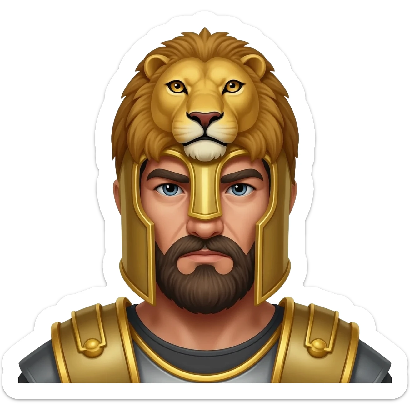 Alexander the great wearing lion head helmet sticker