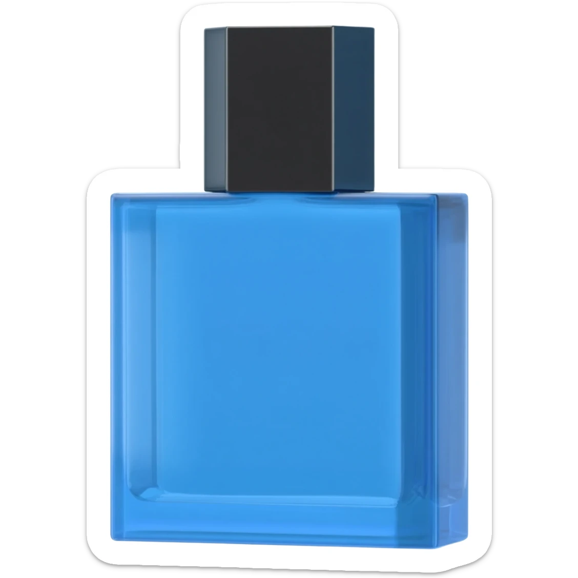 Tall rectangle bottle of perfume in blue door sticker
