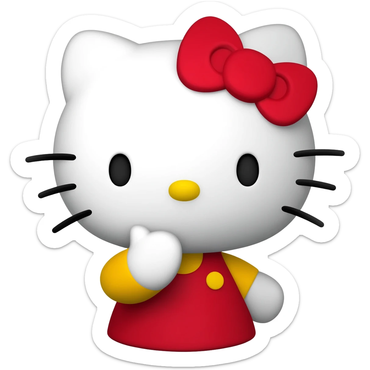 Hazme un emoji de hello kitty qué pueda copiar y pegar para una historia de ig, es un emoji de una hello kitty o así haciendo la boca tirando un besito sticker