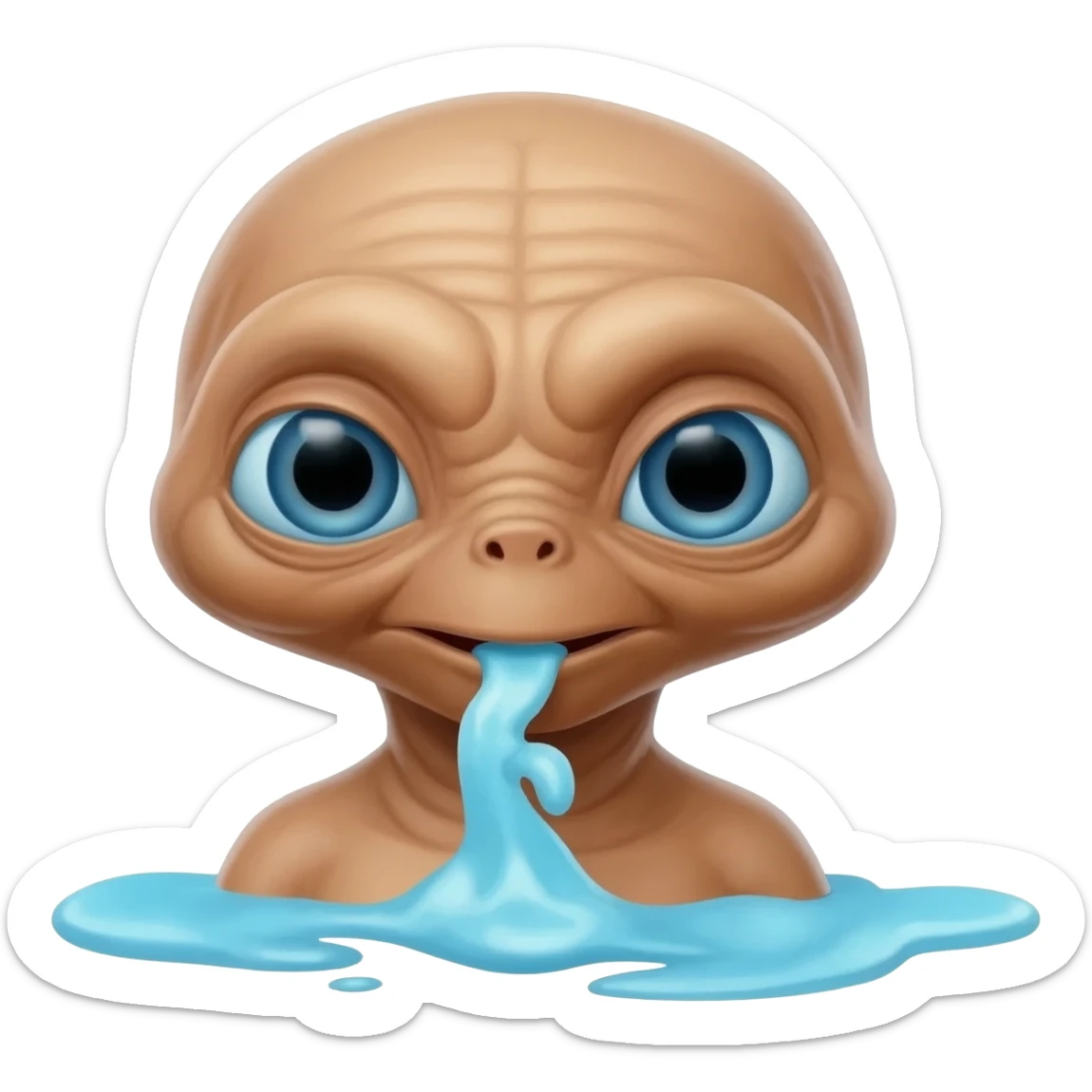 E.T. The Extra-Terrestrial from the movie barfing sticker