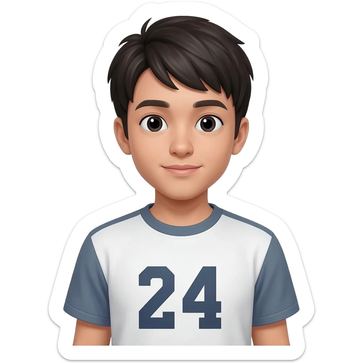 The student wearing the No.24 T-shirt sticker