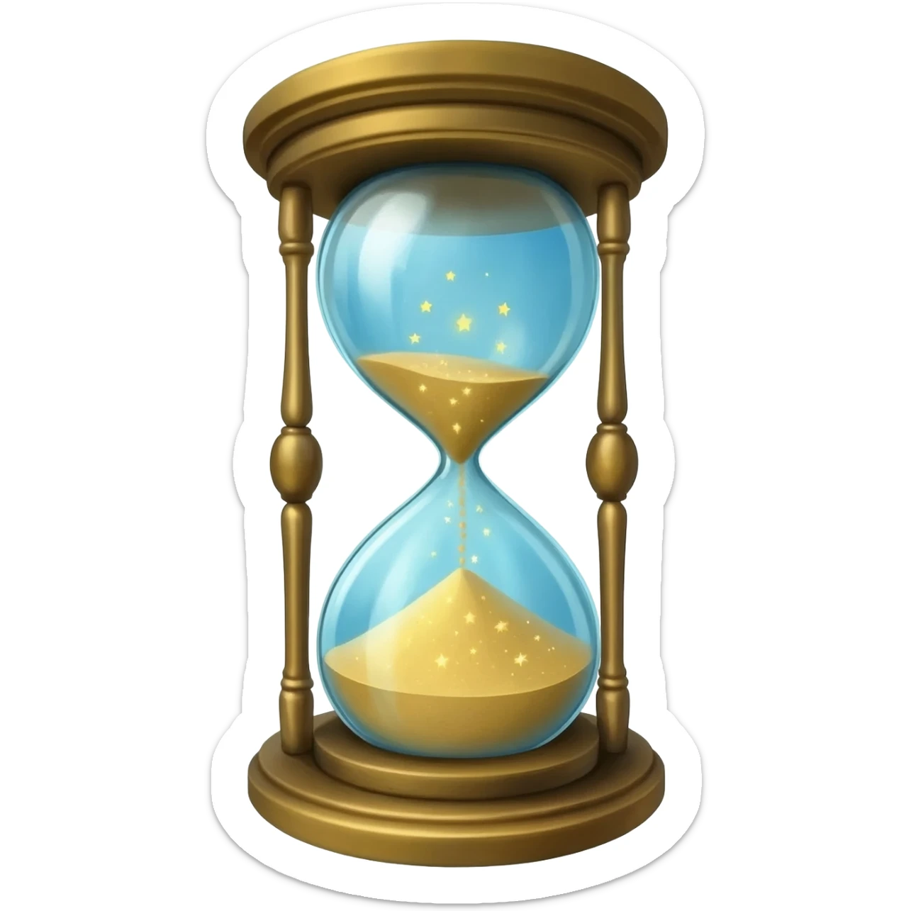 giant hourglass releasing falling stars instead of sand sticker