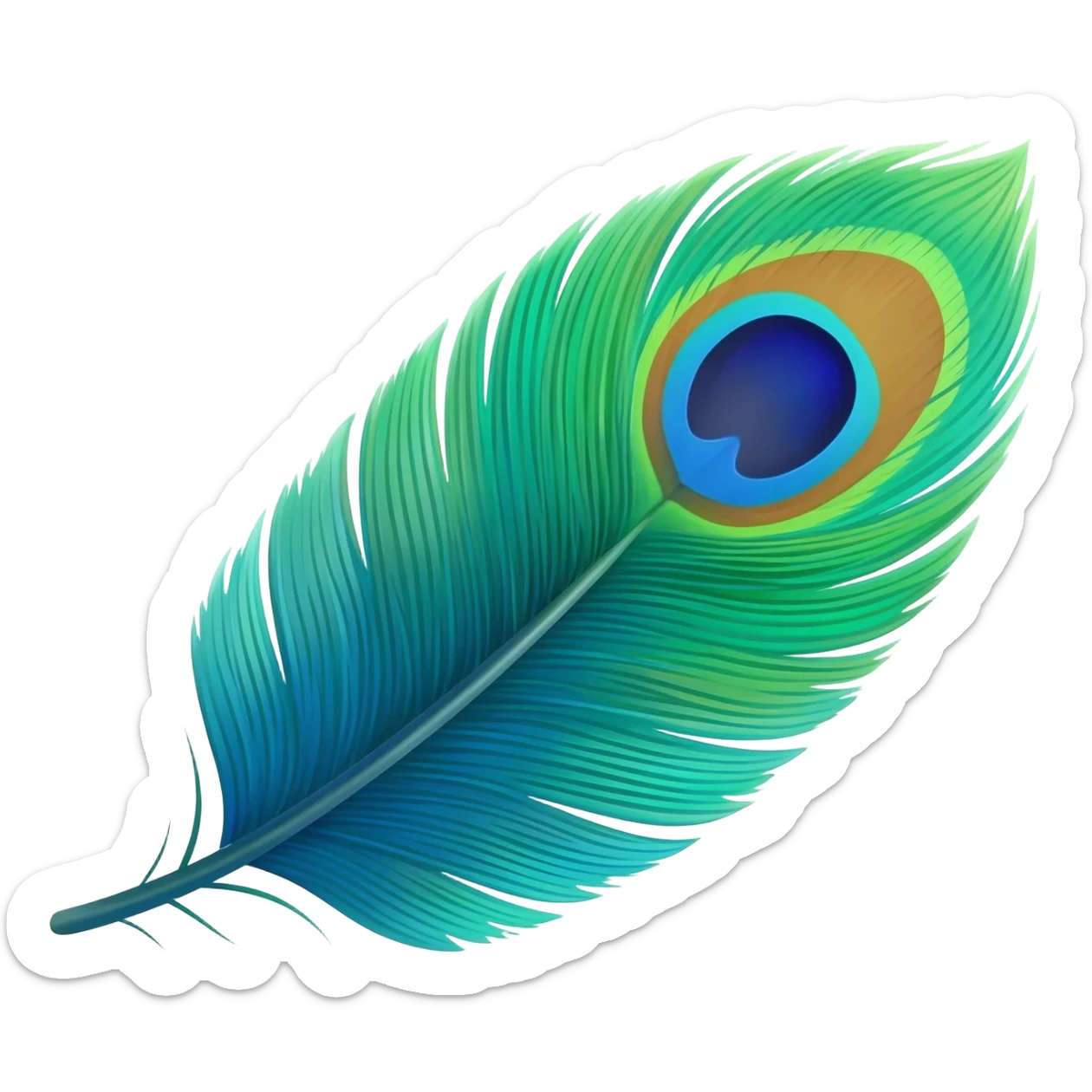 Peacock feathers emoji sticker