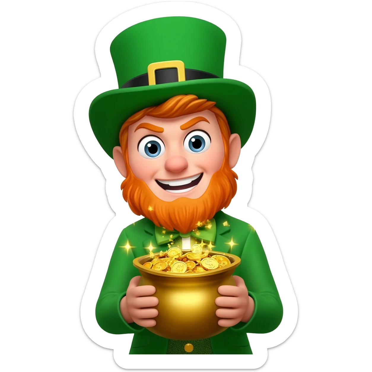 Leprechaun and pot of gold sticker