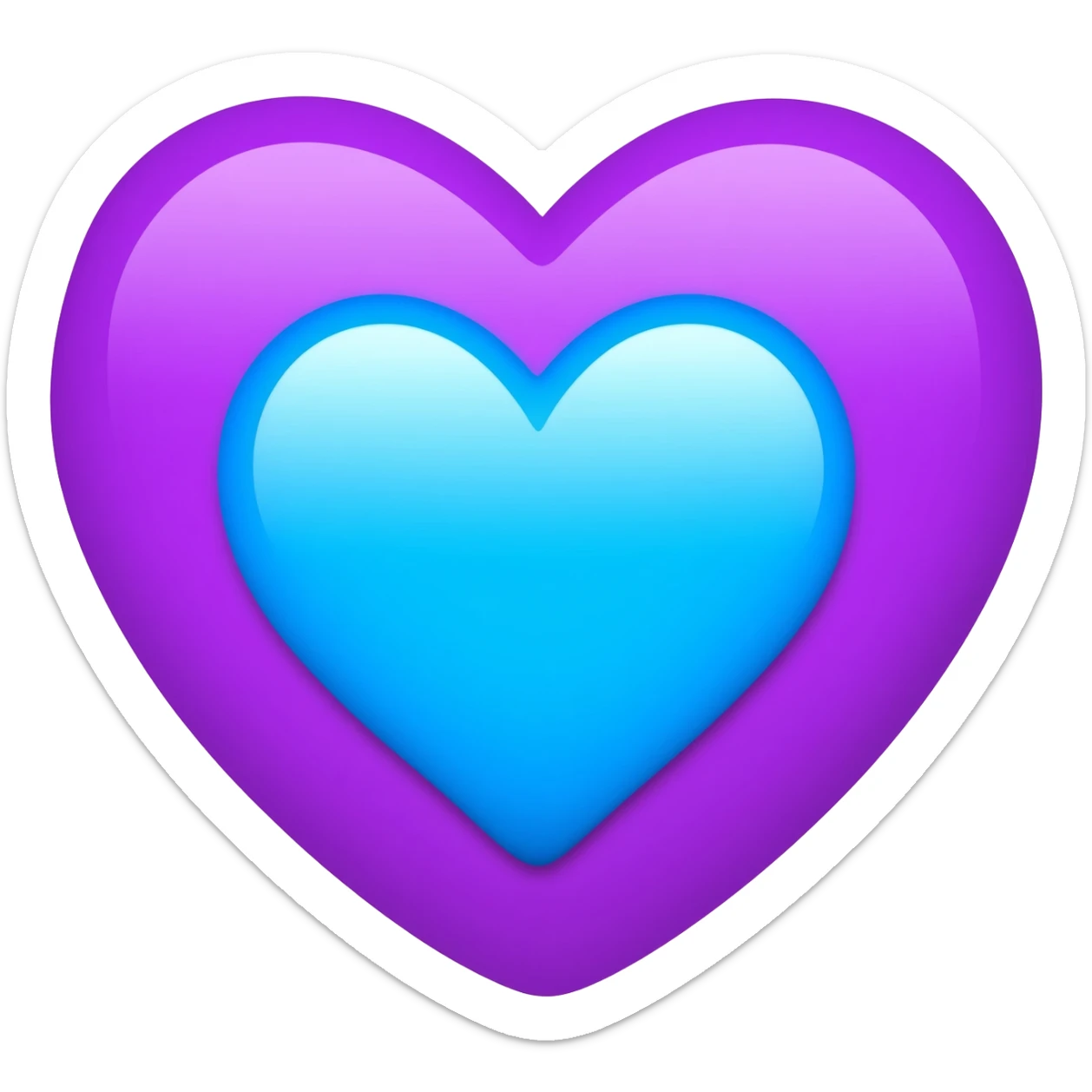 Animated sky blue heart emoji Inside purple heart emoji animated sticker