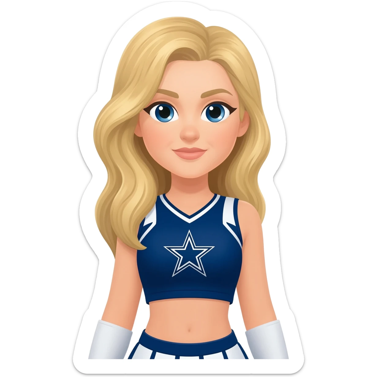 Dallas cowboys cheerleader blonde with short top sticker