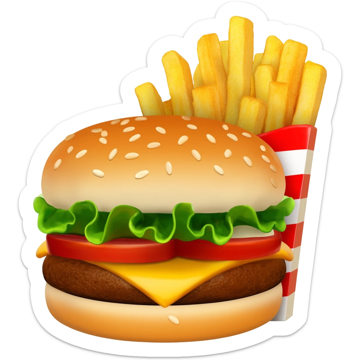 hamburger ve patates sticker