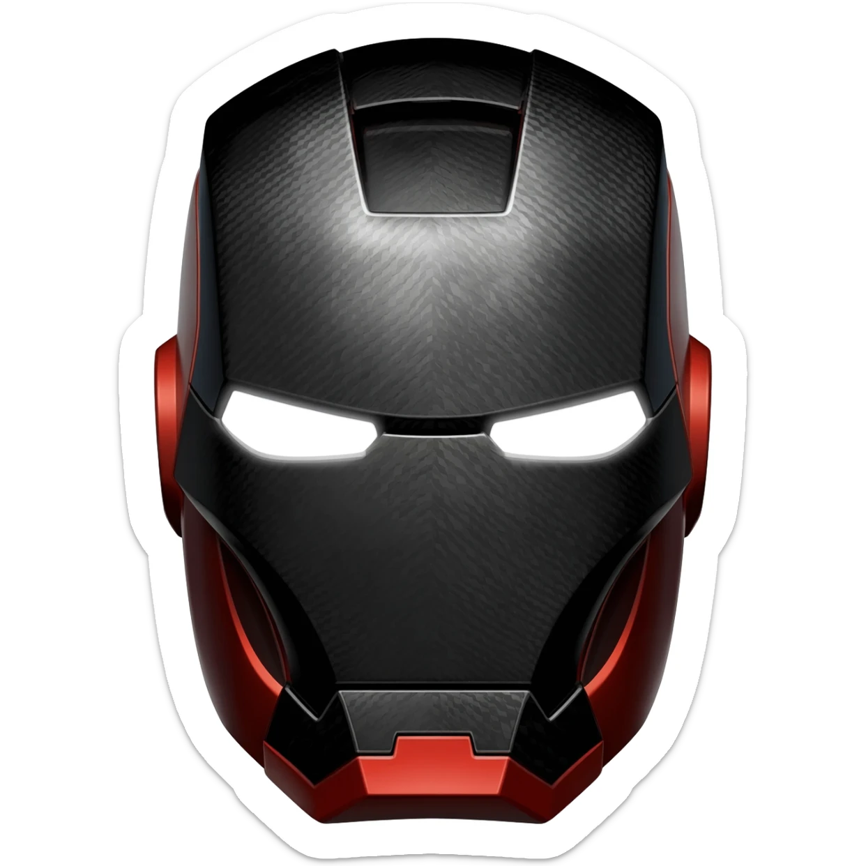 Iron man face shield in carbon fiber sticker