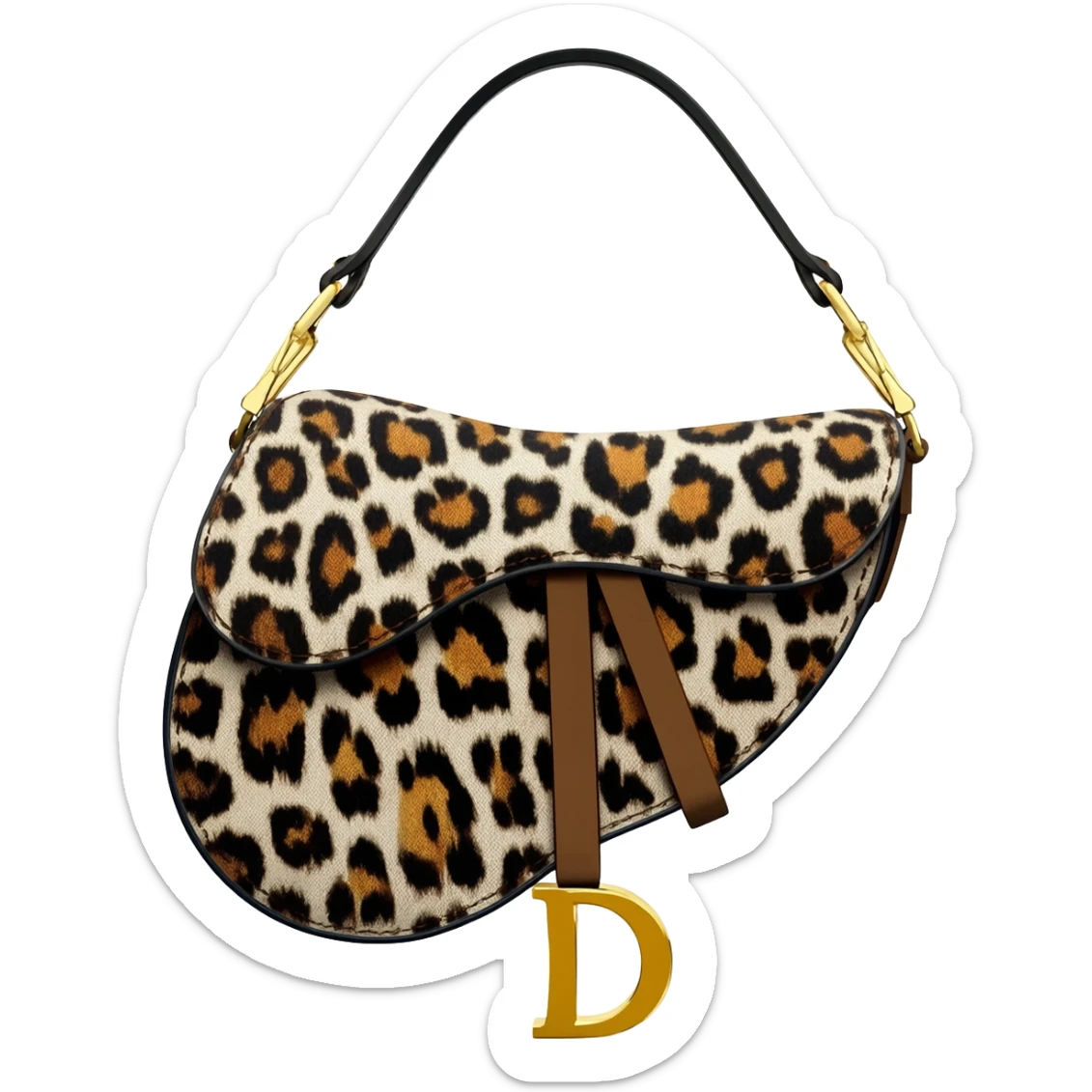 dior leopard design saddle bag sticker
