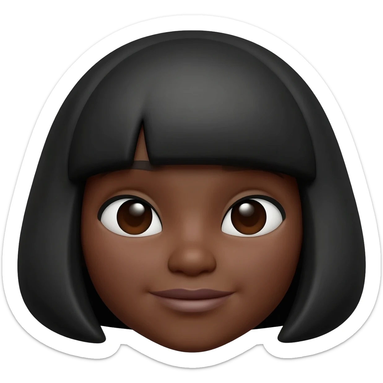 Dark skin memoji bob hair sticker