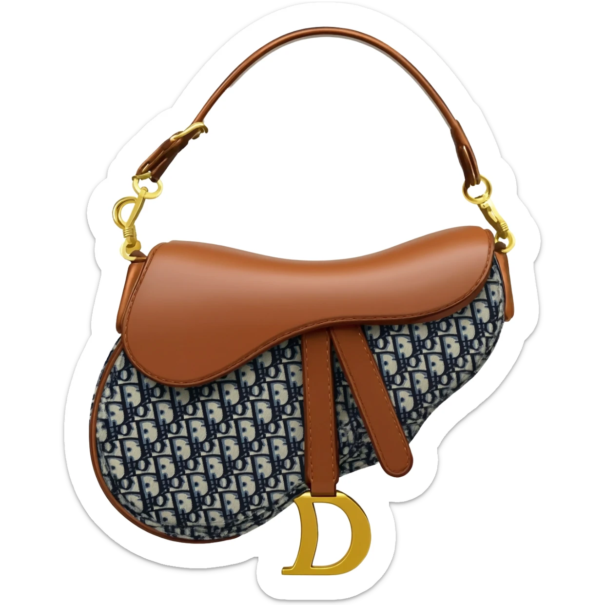 brown dior print saddle bag sticker