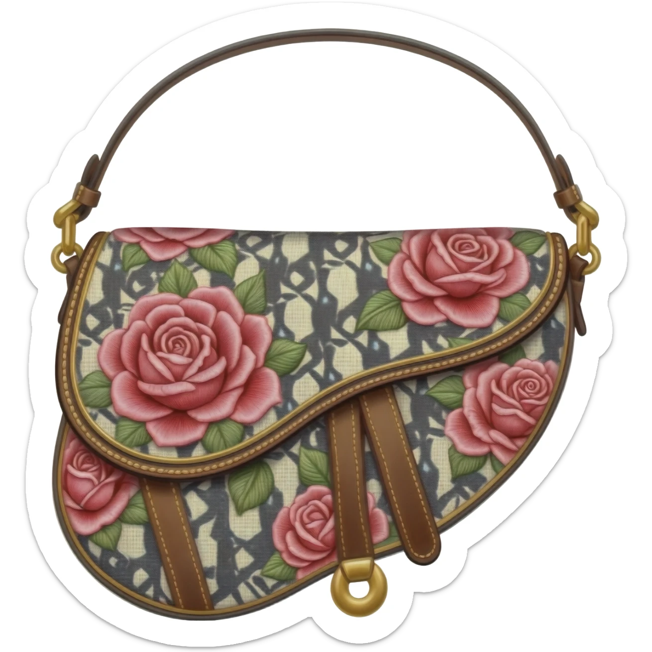 floral dior saddle bag sticker