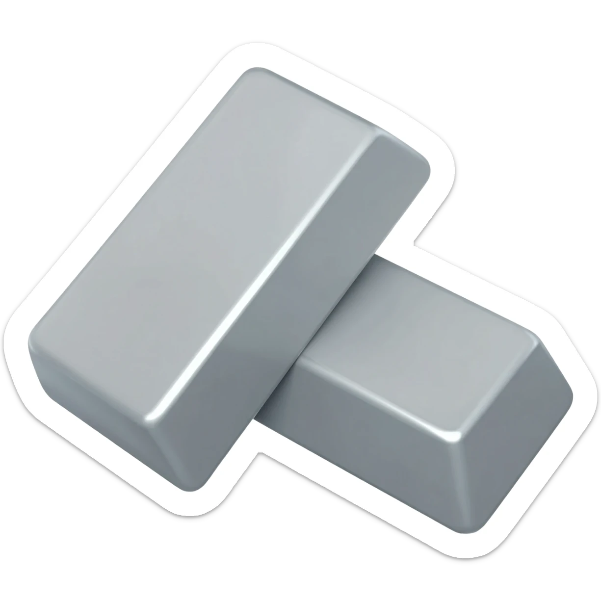 2 cartoon silver bars sticker