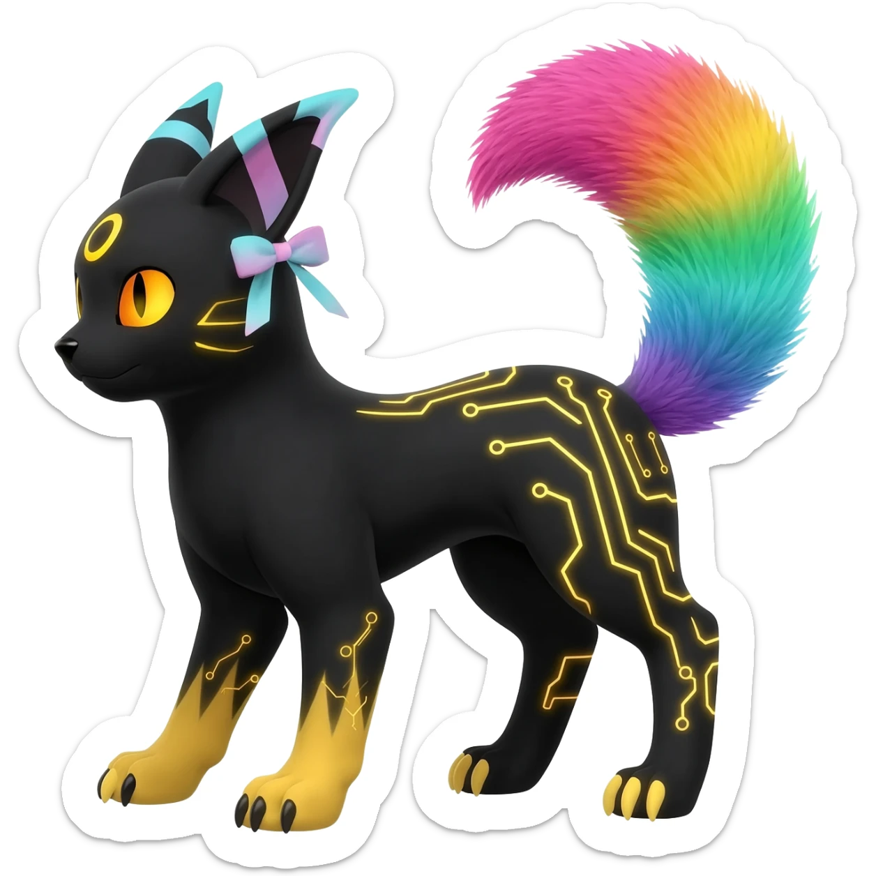 Umbreon-Manectric-Sylveon-hybrid-animal-Fakémon-Pokémon-fusion sticker